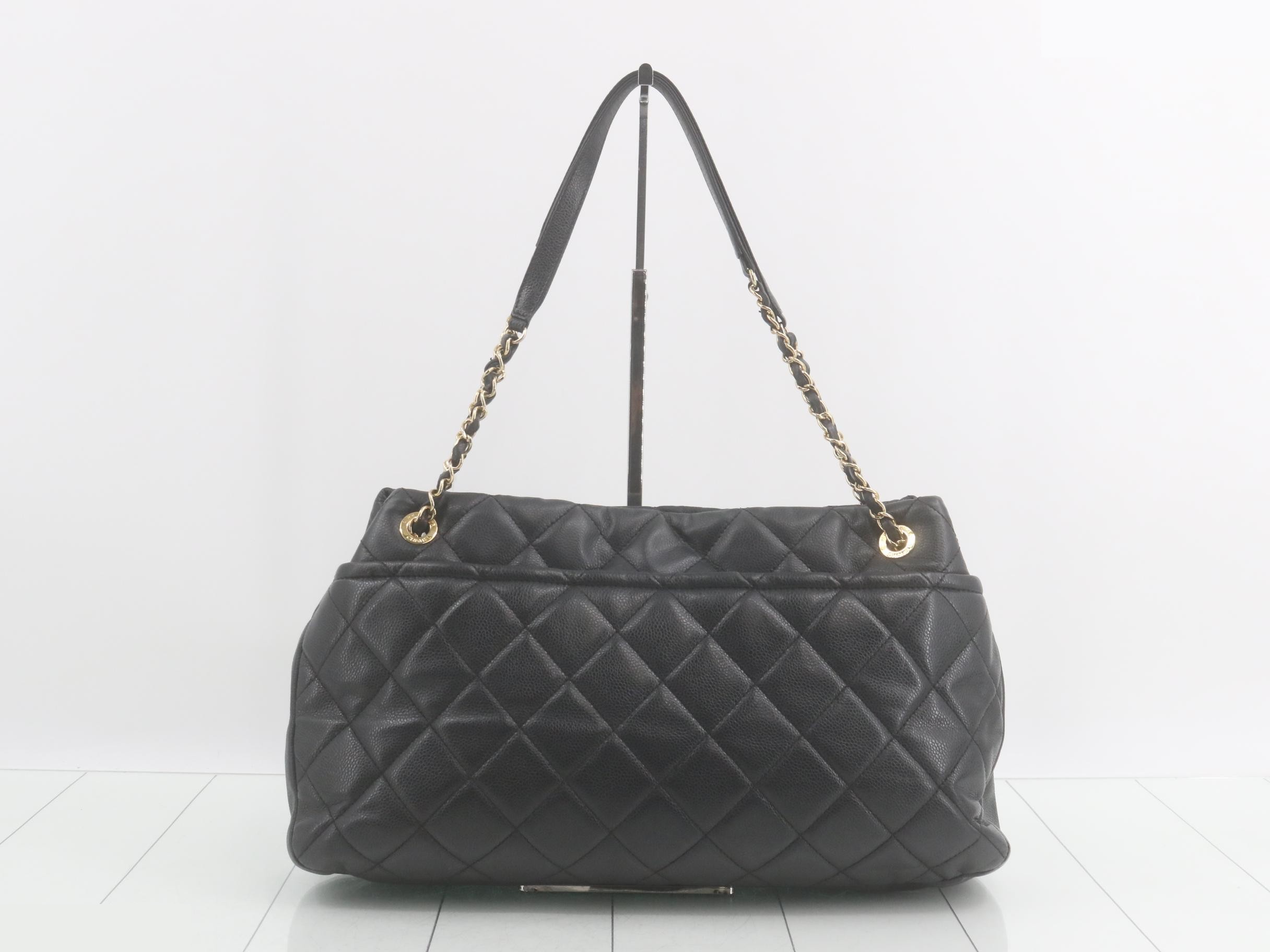 Matelassé chain handbag, black — view 2