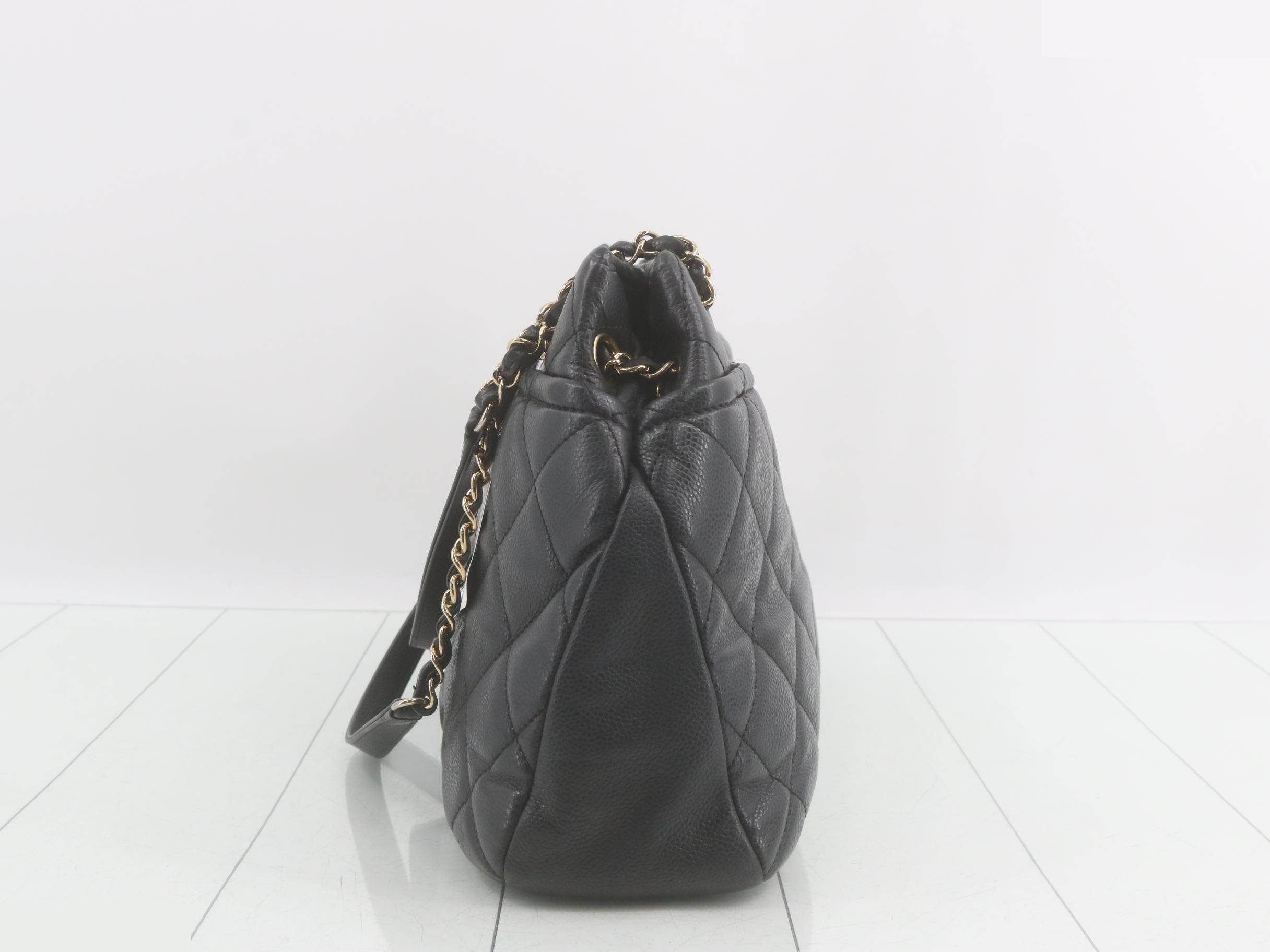 Matelassé chain handbag, black — view 3