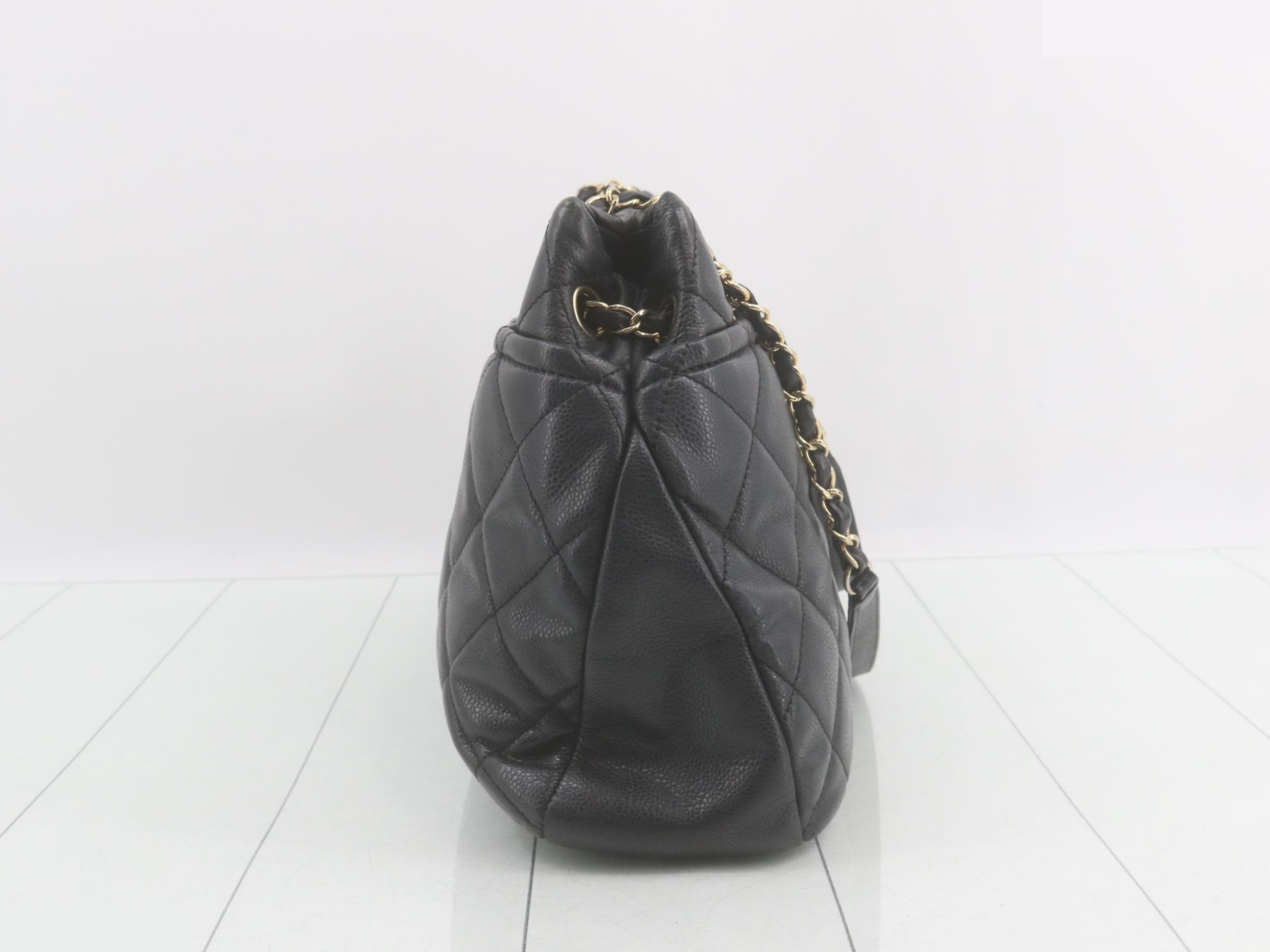 Matelassé chain handbag, black — view 4