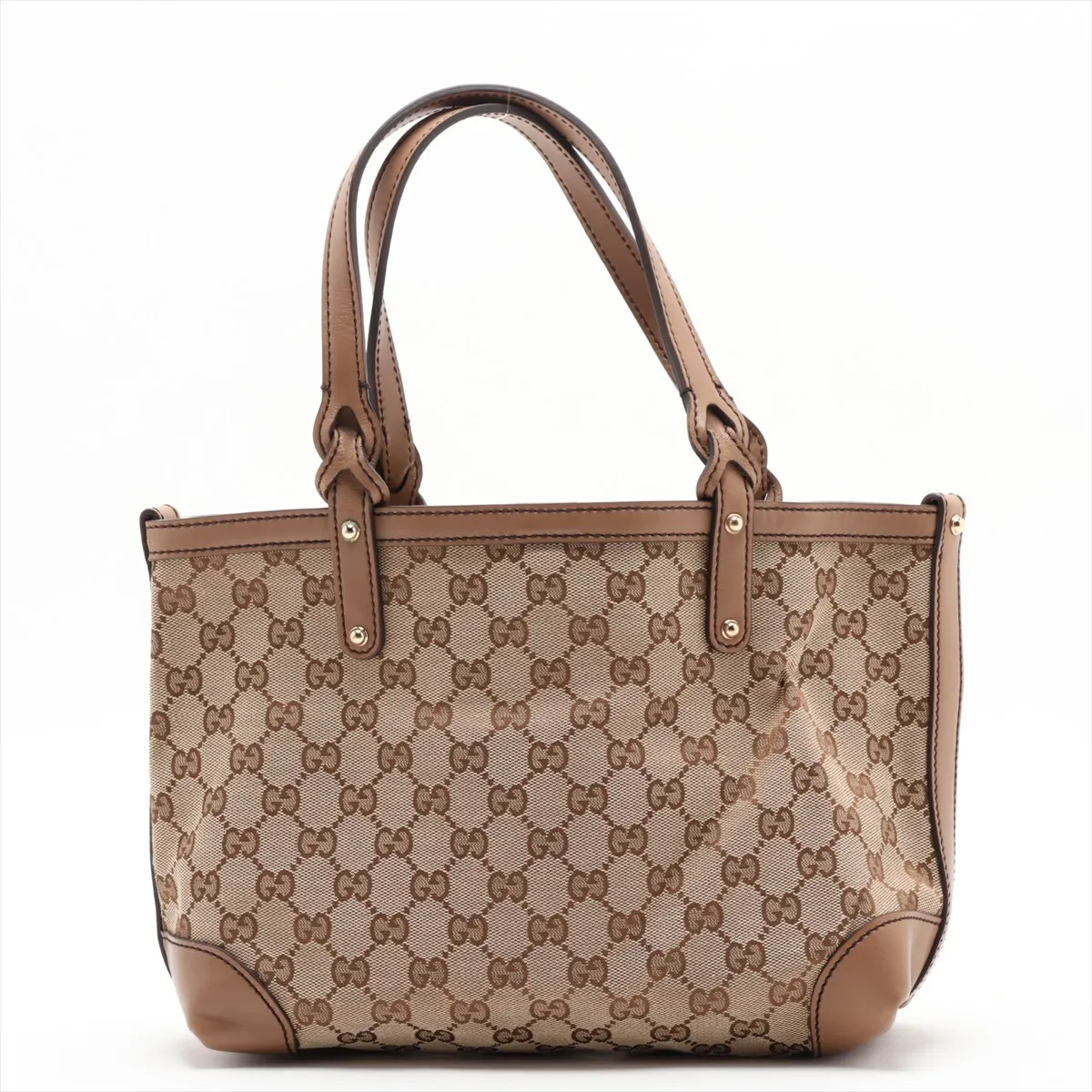 GG Canvas 269878 Canvas x Leather Tote Bag Brown — view 2