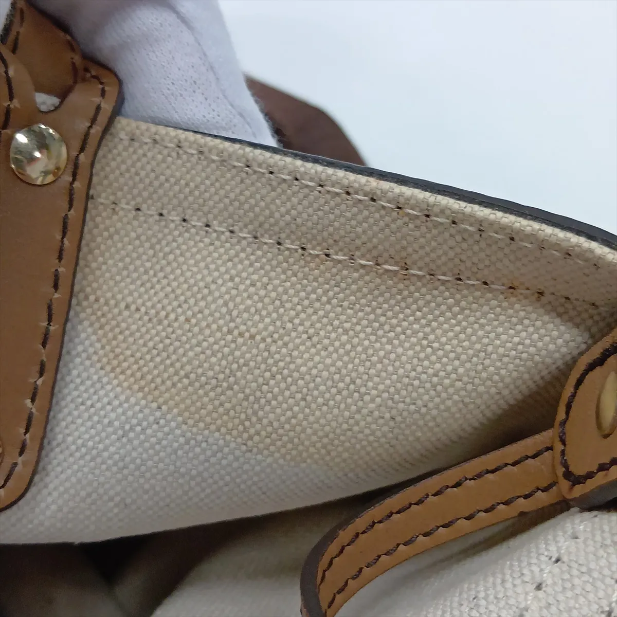 GG Canvas 269878 Canvas x Leather Tote Bag Brown — view 14