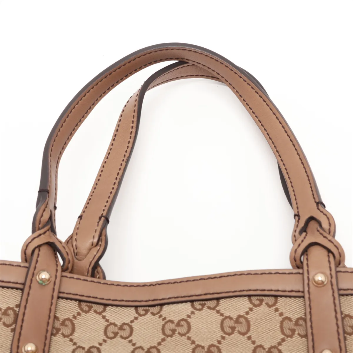 GG Canvas 269878 Canvas x Leather Tote Bag Brown — view 6