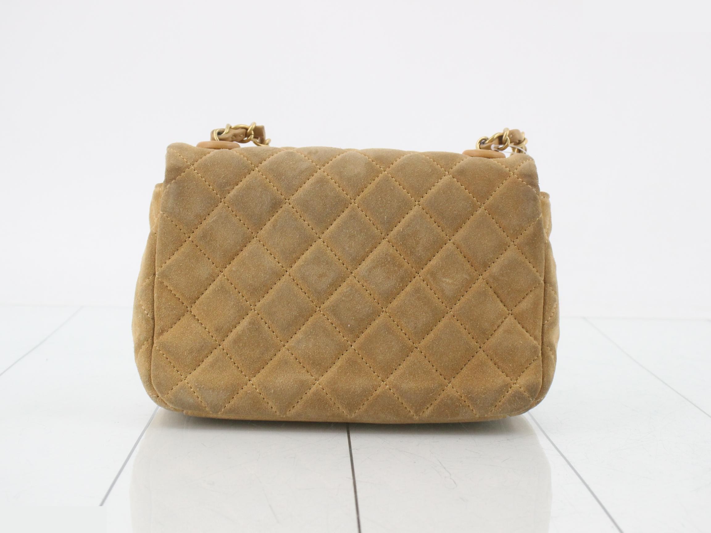 Suede (Bag) Shoulder Bag Mini Matelassé Beige — view 2