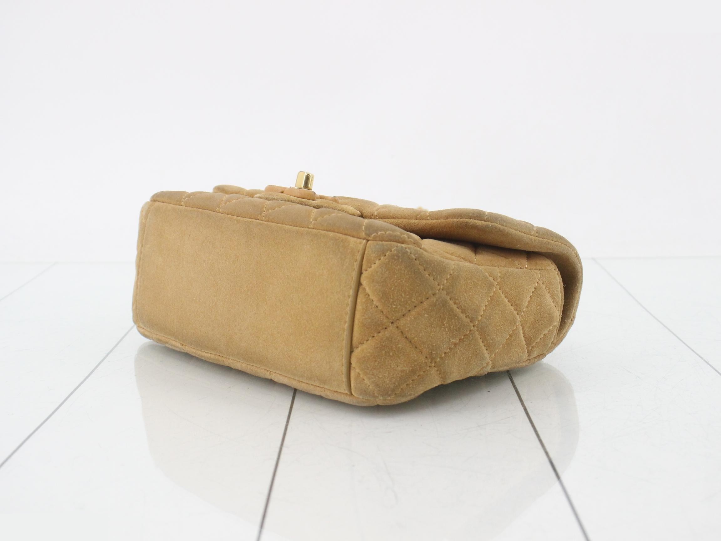 Suede (Bag) Shoulder Bag Mini Matelassé Beige — view 6