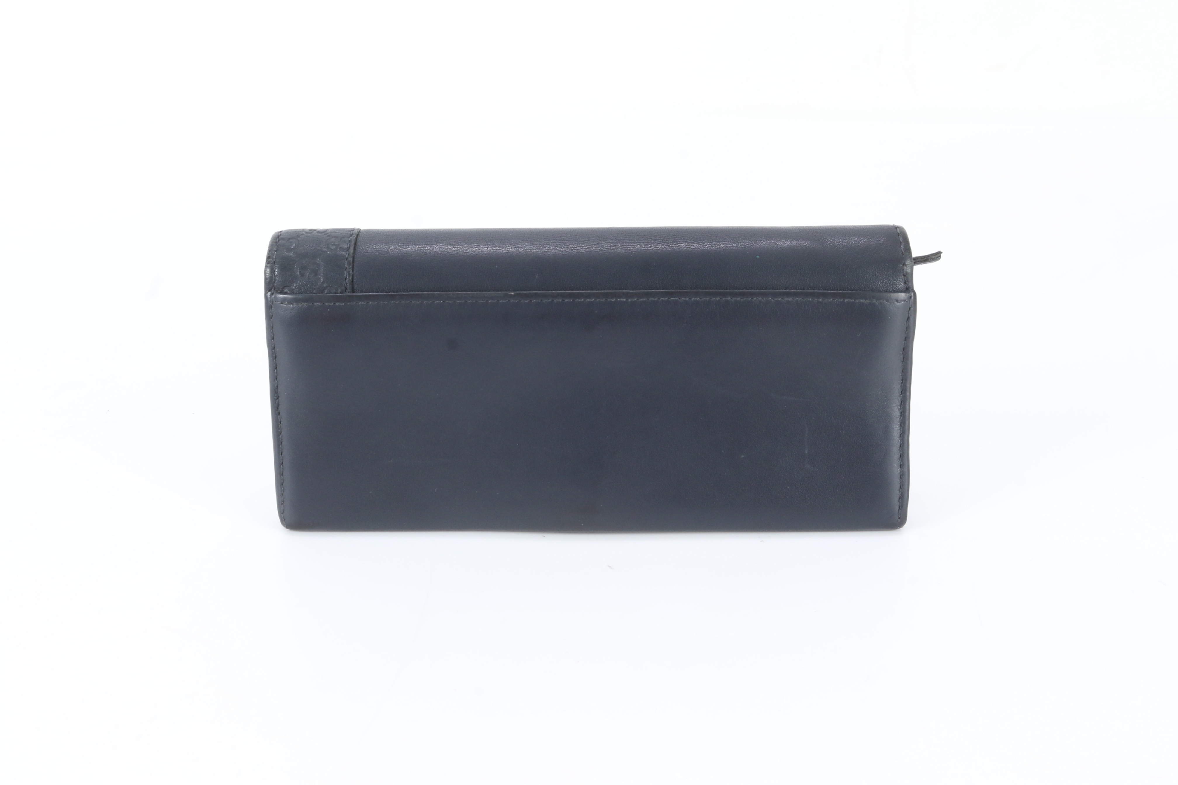 Leather Guccissima Long Wallet, Black — view 2