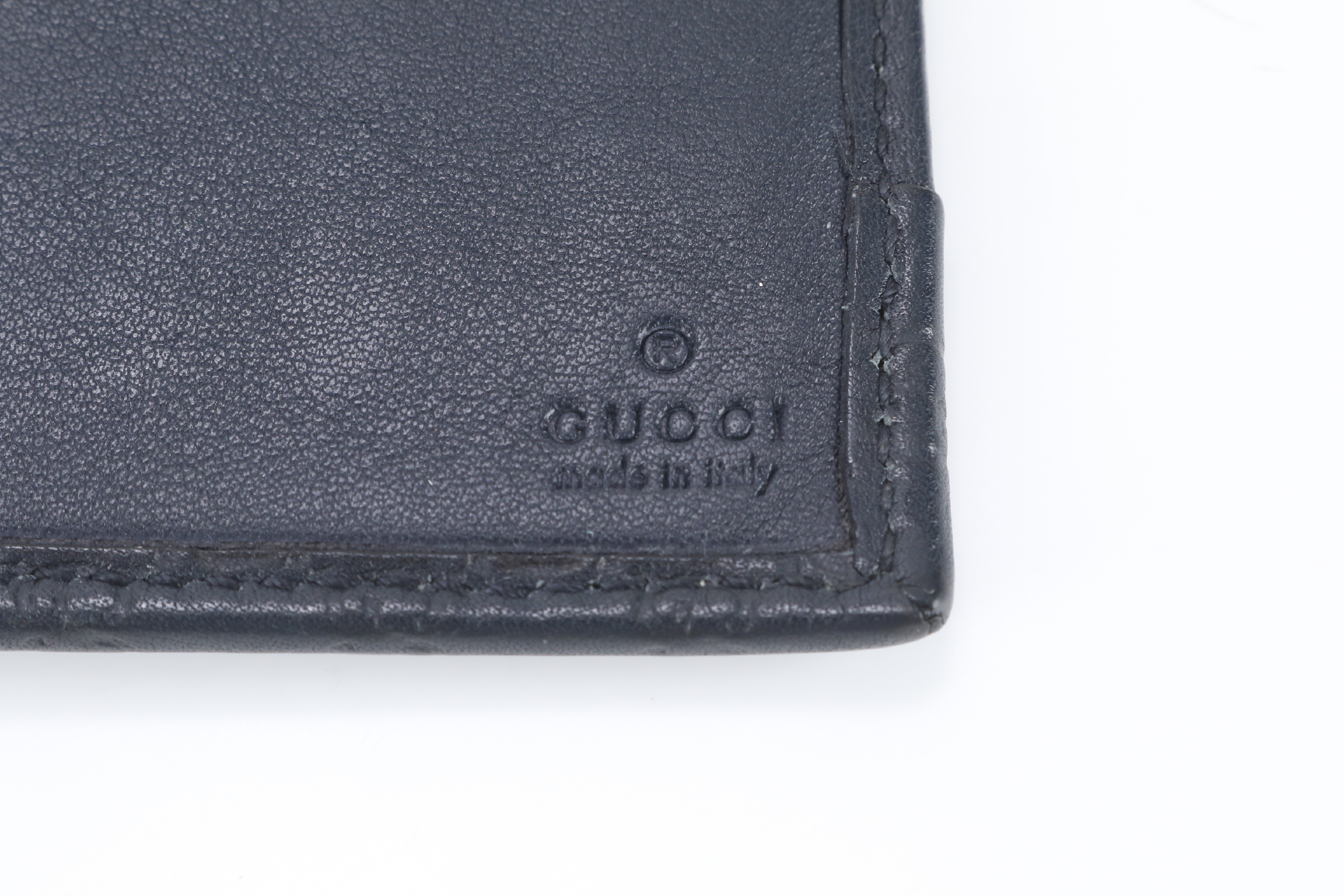 Leather Guccissima Long Wallet, Black — view 7