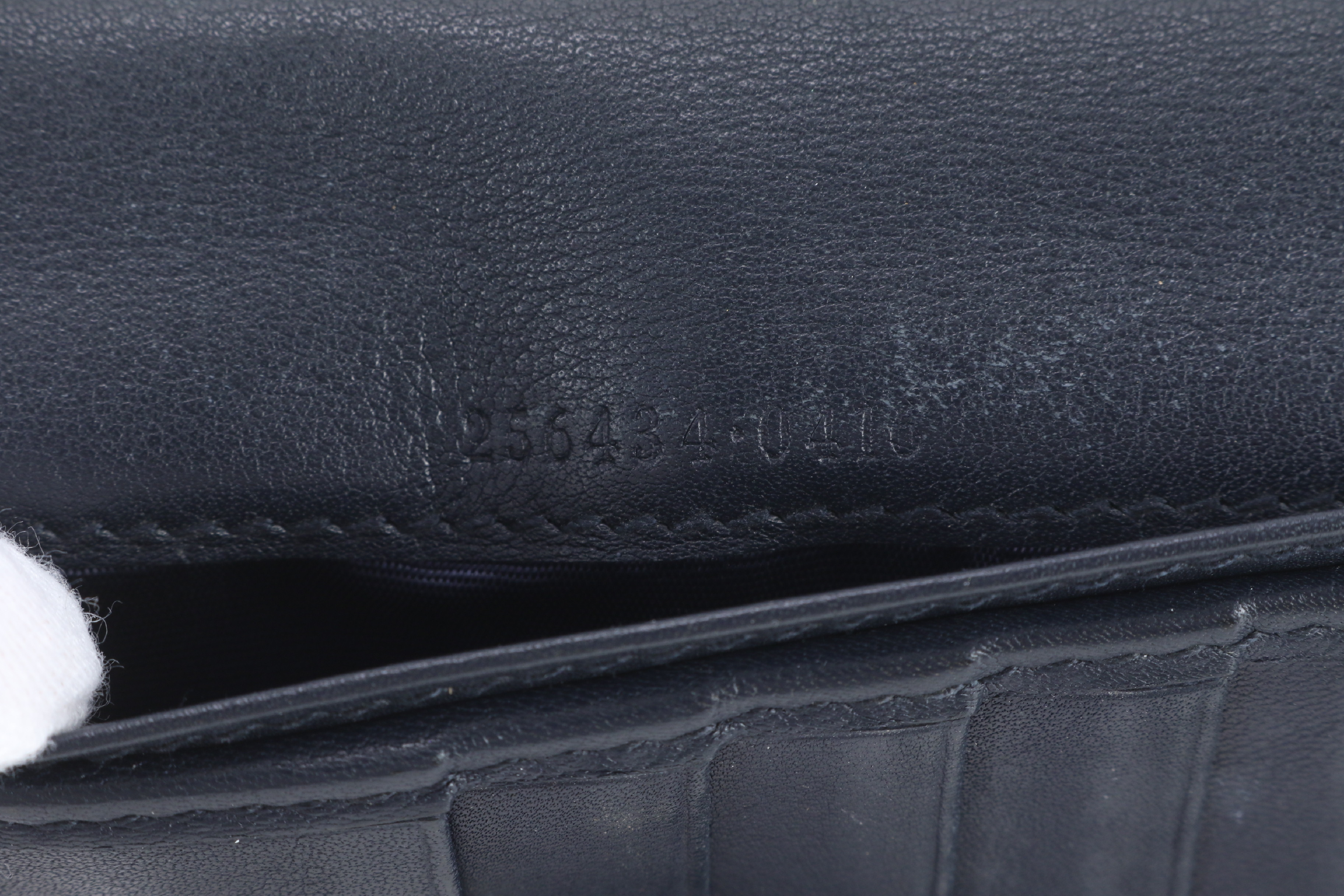 Leather Guccissima Long Wallet, Black — view 8