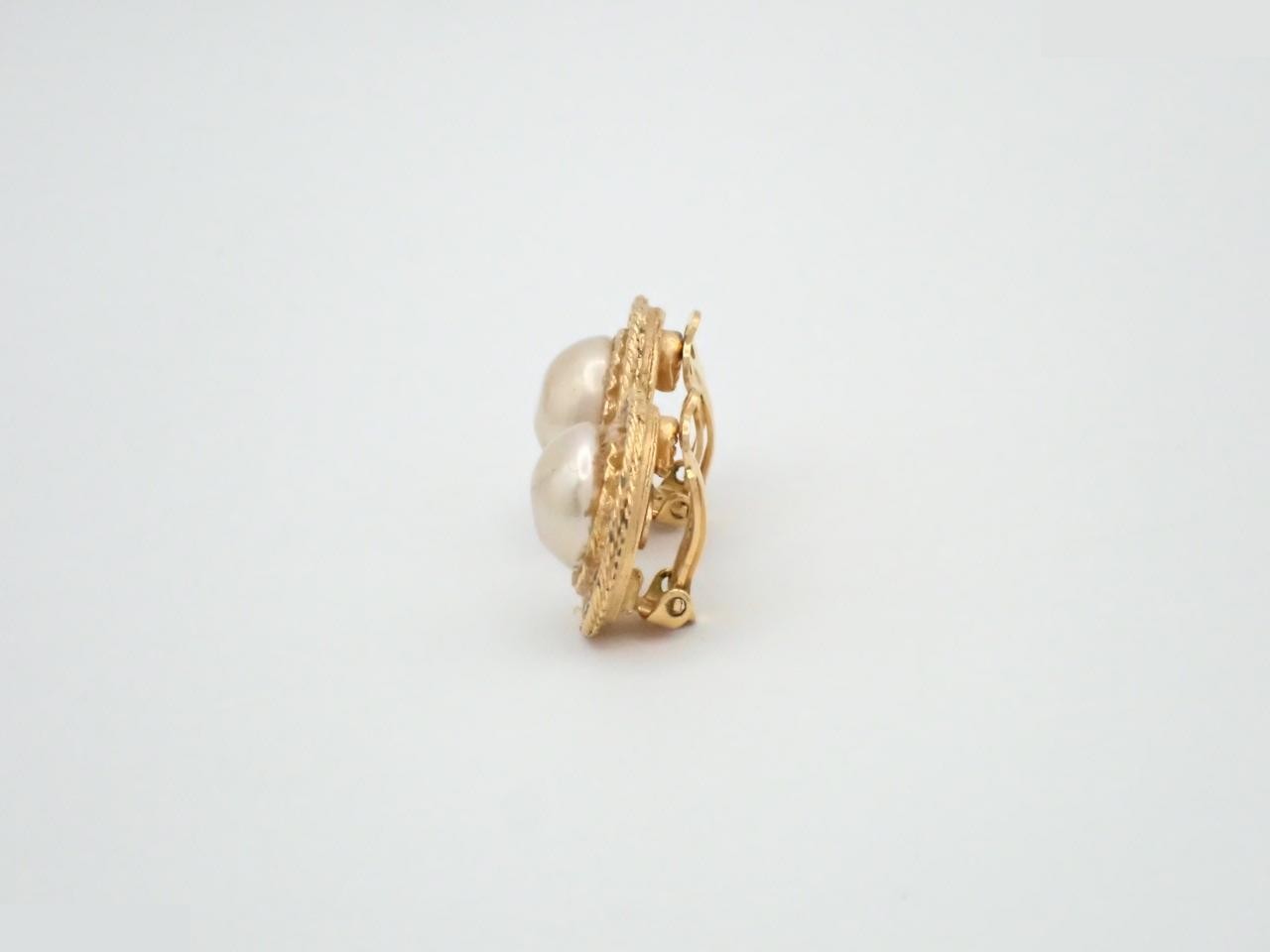 Faux pearl earrings — view 3
