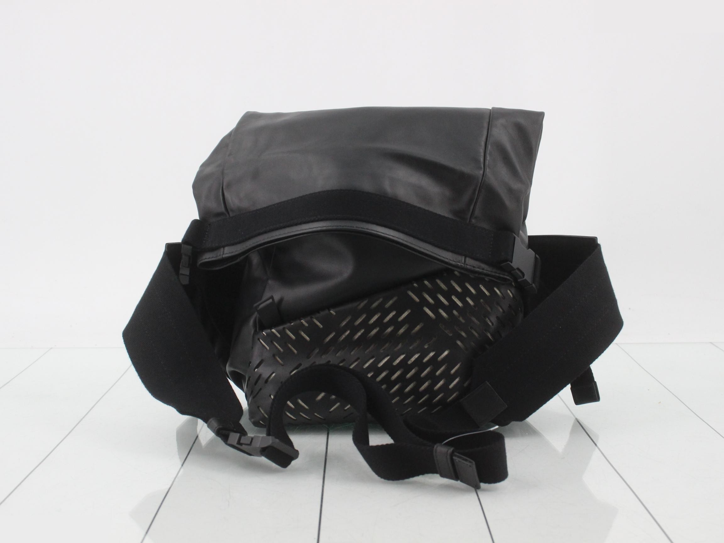 Maxi Intrecciato Perforated Leather Body Bag, Black — view 2
