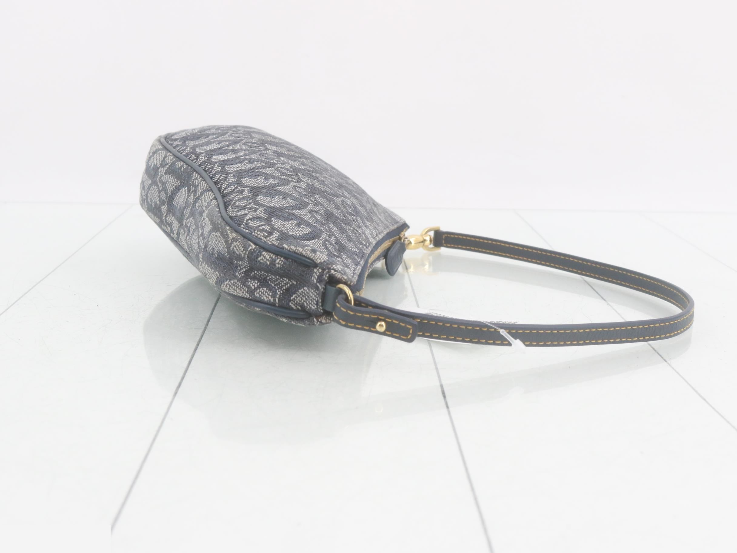 Trotter Saddle Shoulder Bag, Navy — view 3