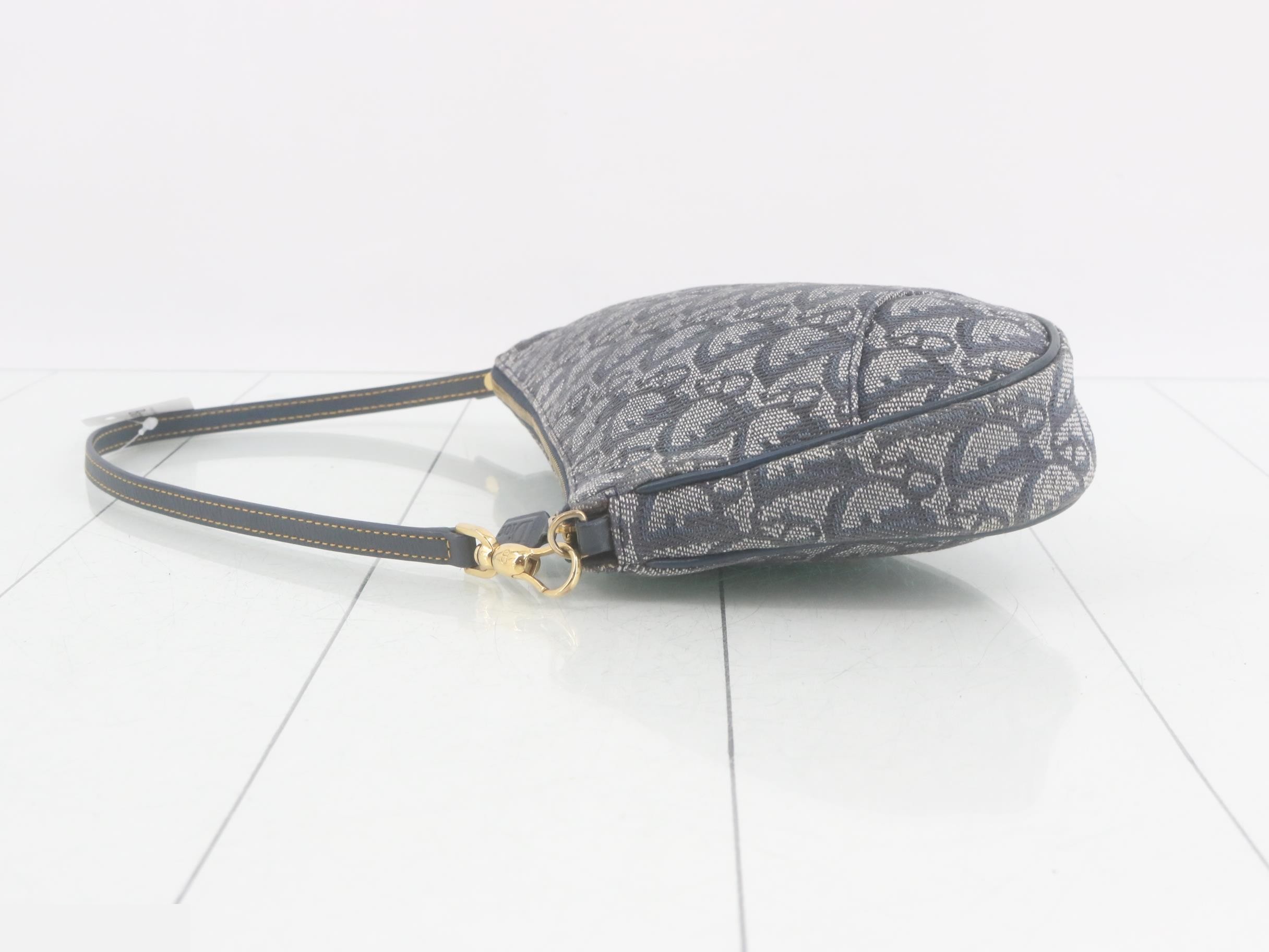 Trotter Saddle Shoulder Bag, Navy — view 4