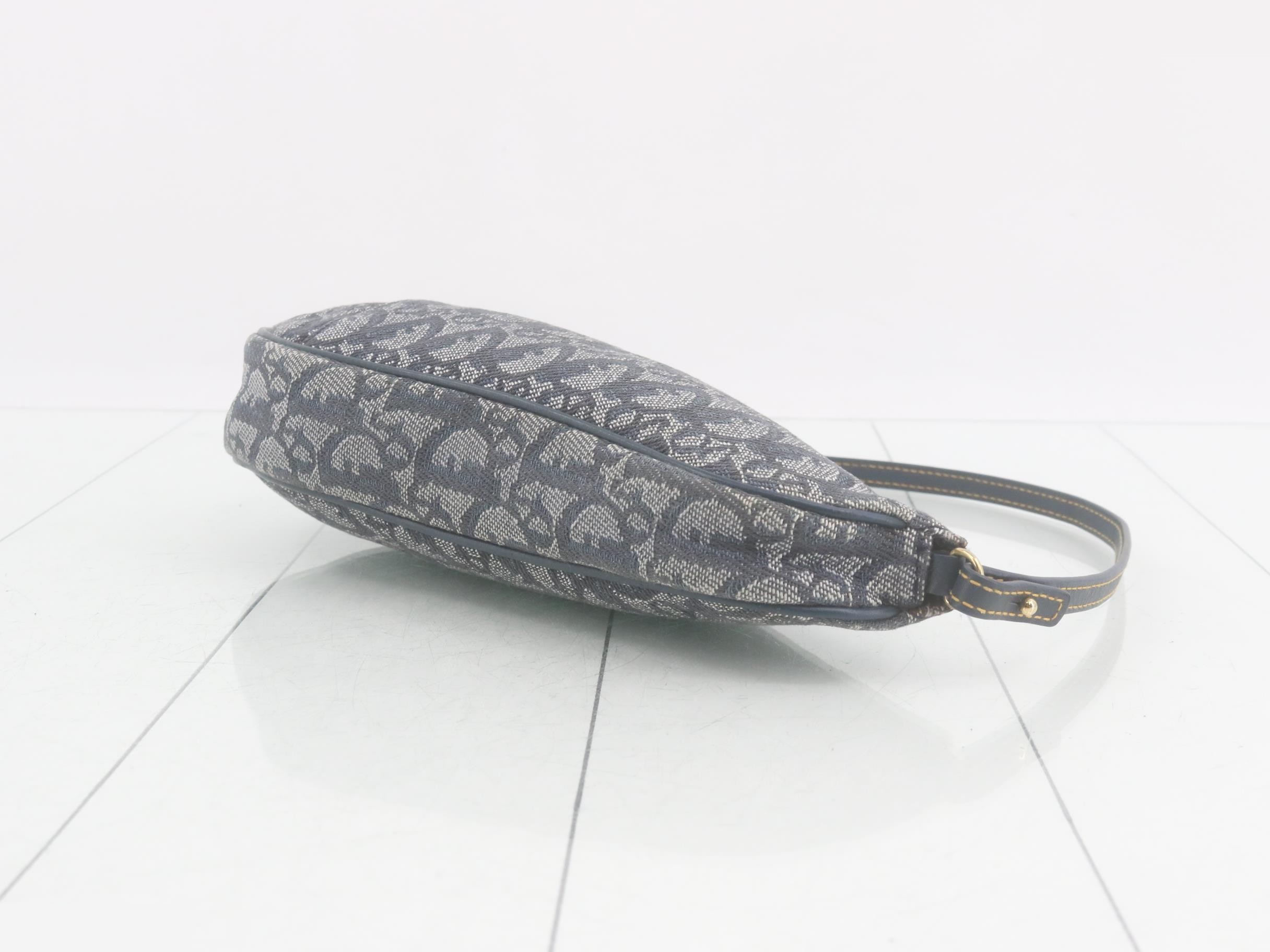 Trotter Saddle Shoulder Bag, Navy — view 6