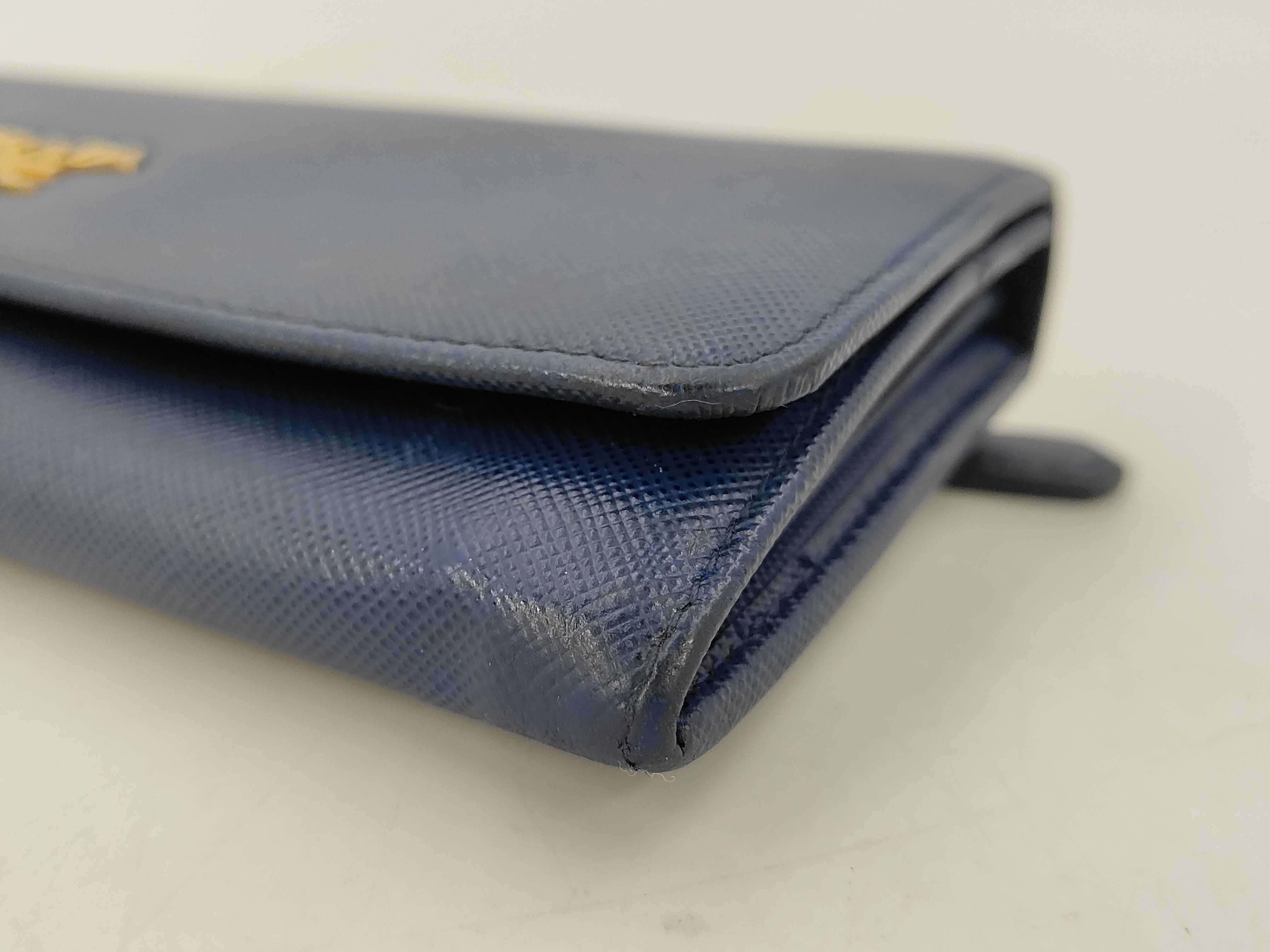 Saffiano Flap Long Wallet Navy 1MH132 Wallet — view 3