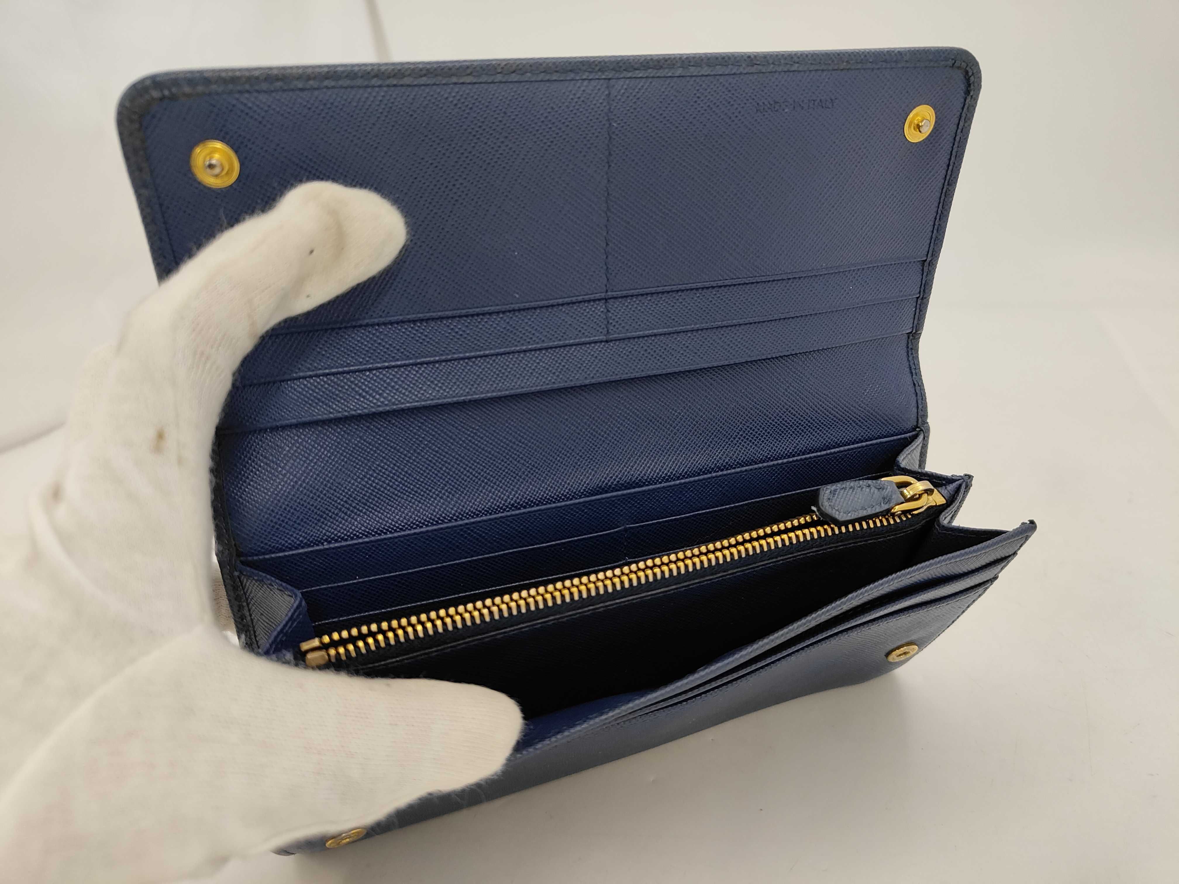 Saffiano Flap Long Wallet Navy 1MH132 Wallet — view 5