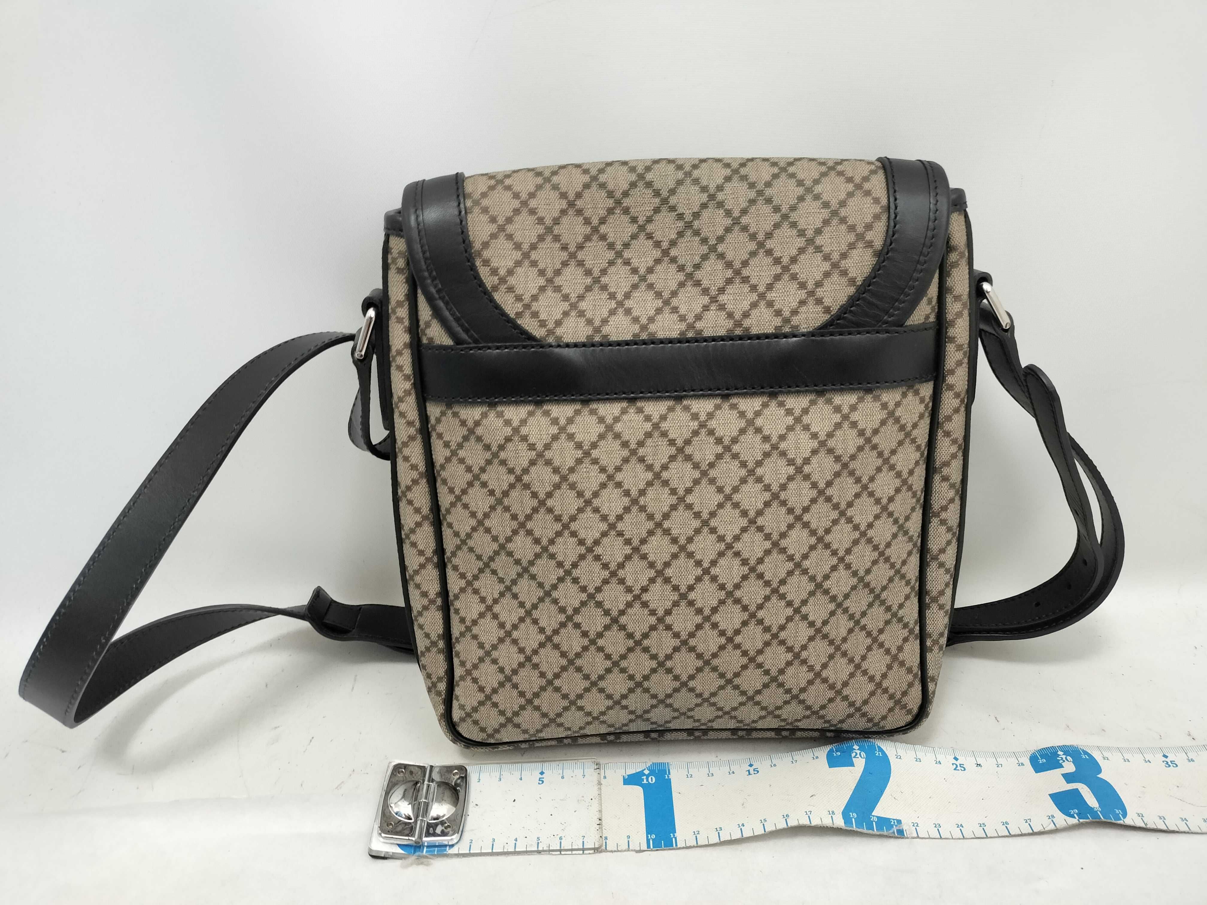 Diamante Canvas Leather Shoulder Bag — view 2