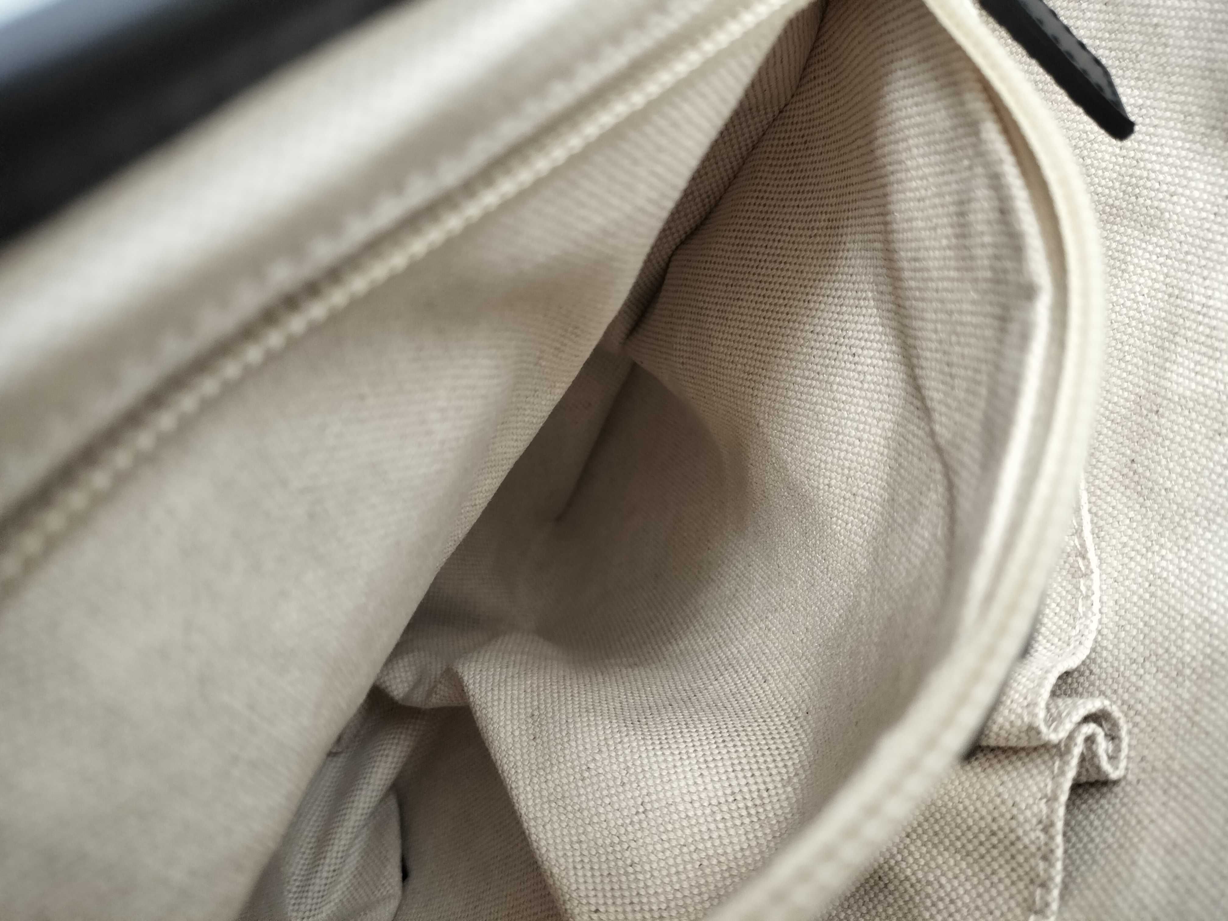 Diamante Canvas Leather Shoulder Bag — view 11