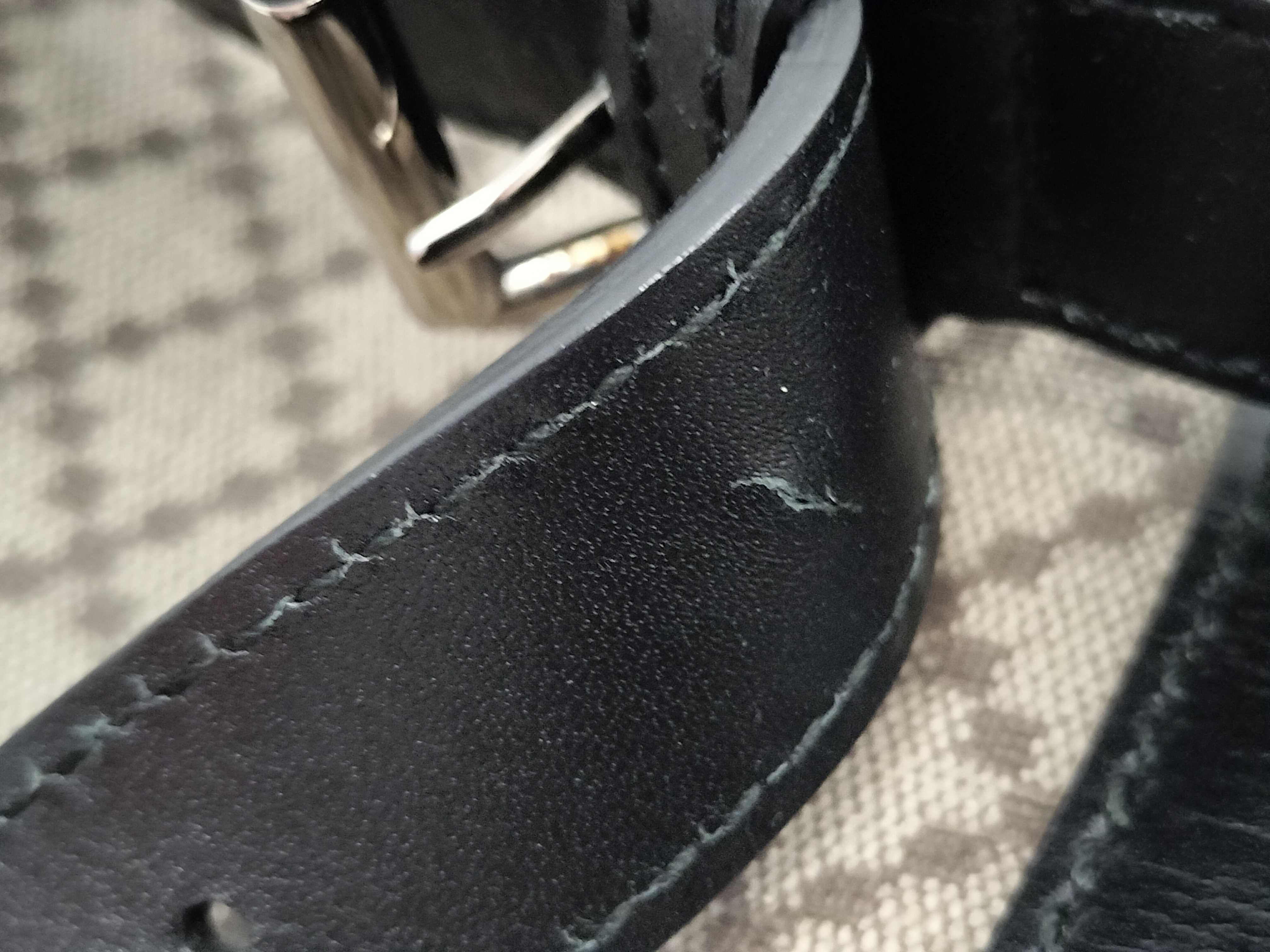 Diamante Canvas Leather Shoulder Bag — view 15