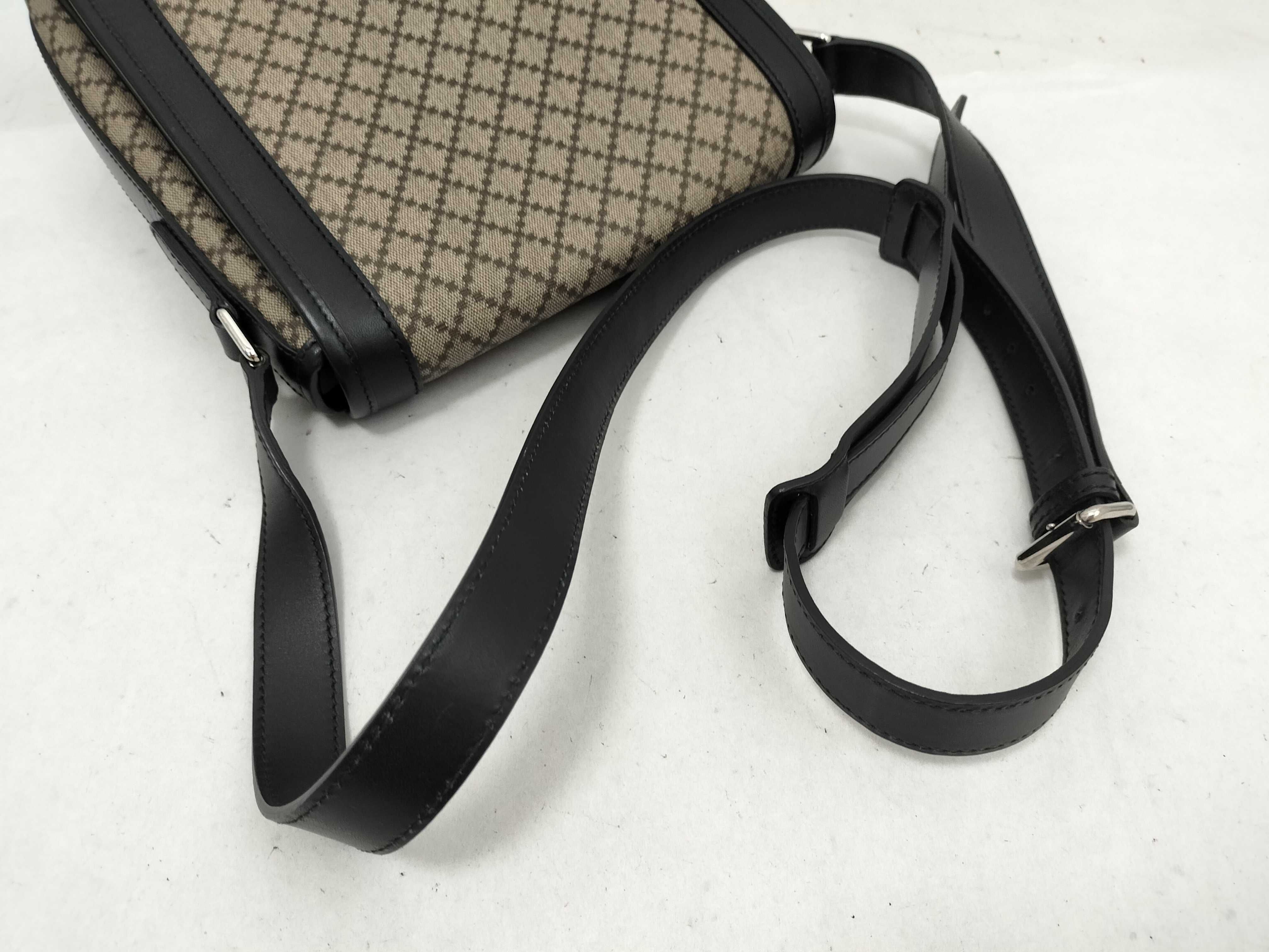 Diamante Canvas Leather Shoulder Bag — view 3