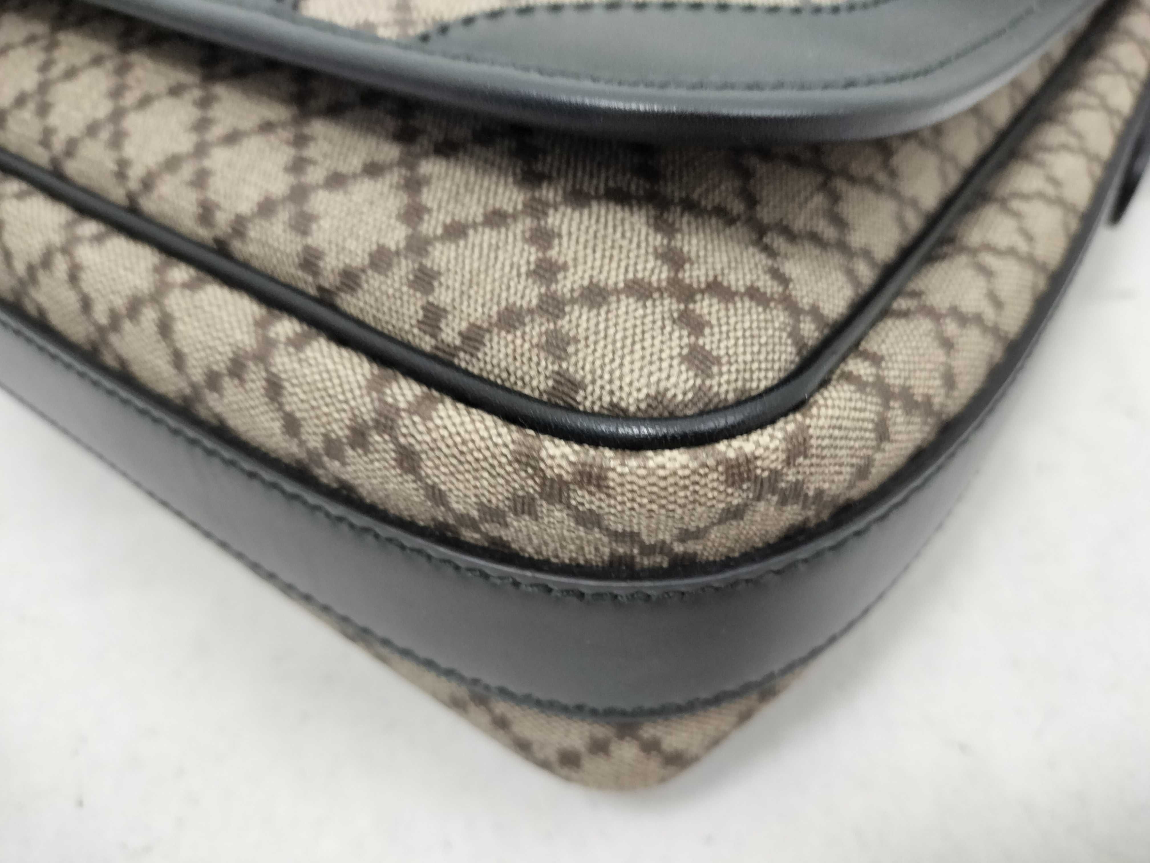 Diamante Canvas Leather Shoulder Bag — view 6