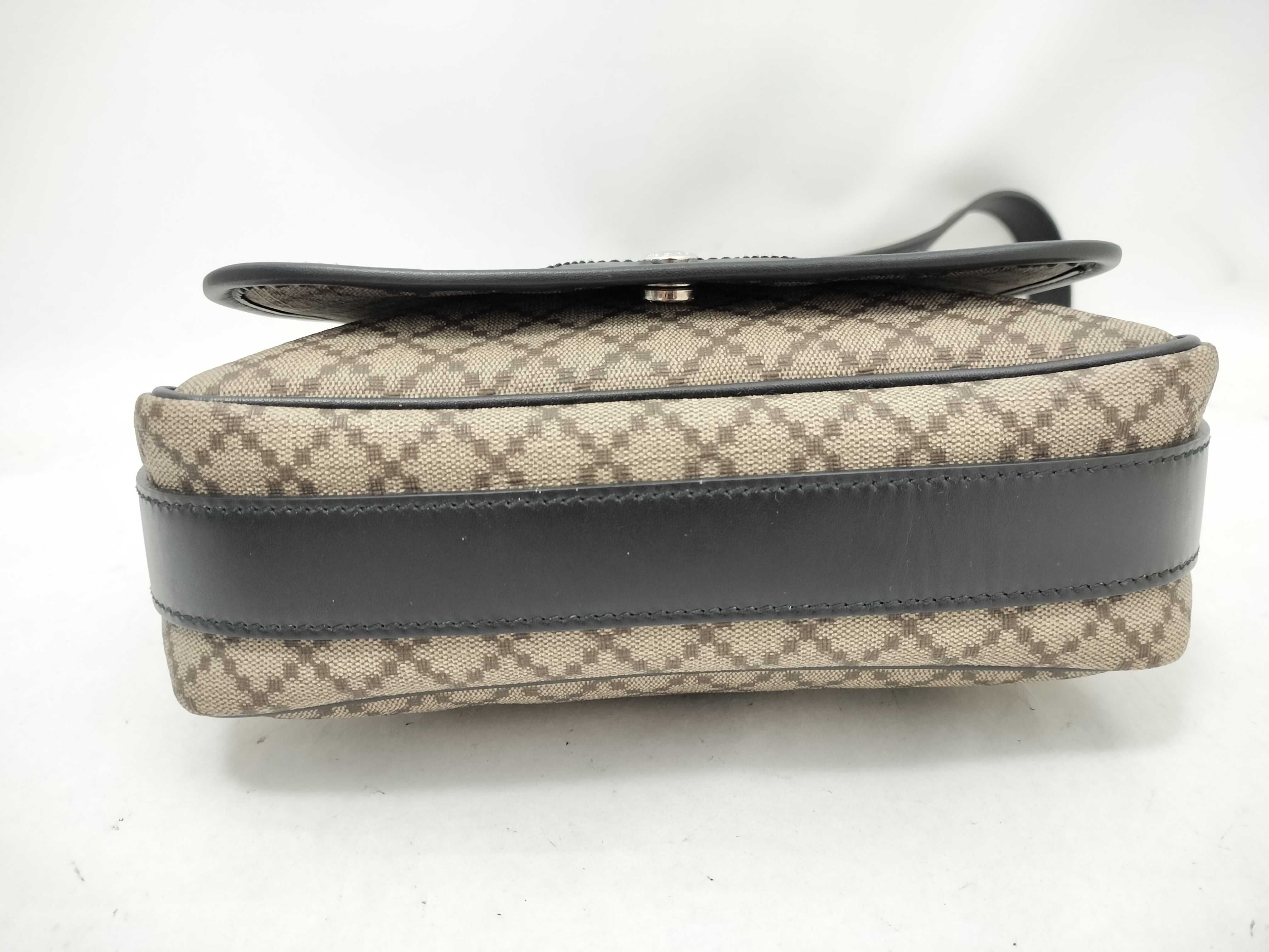 Diamante Canvas Leather Shoulder Bag — view 7