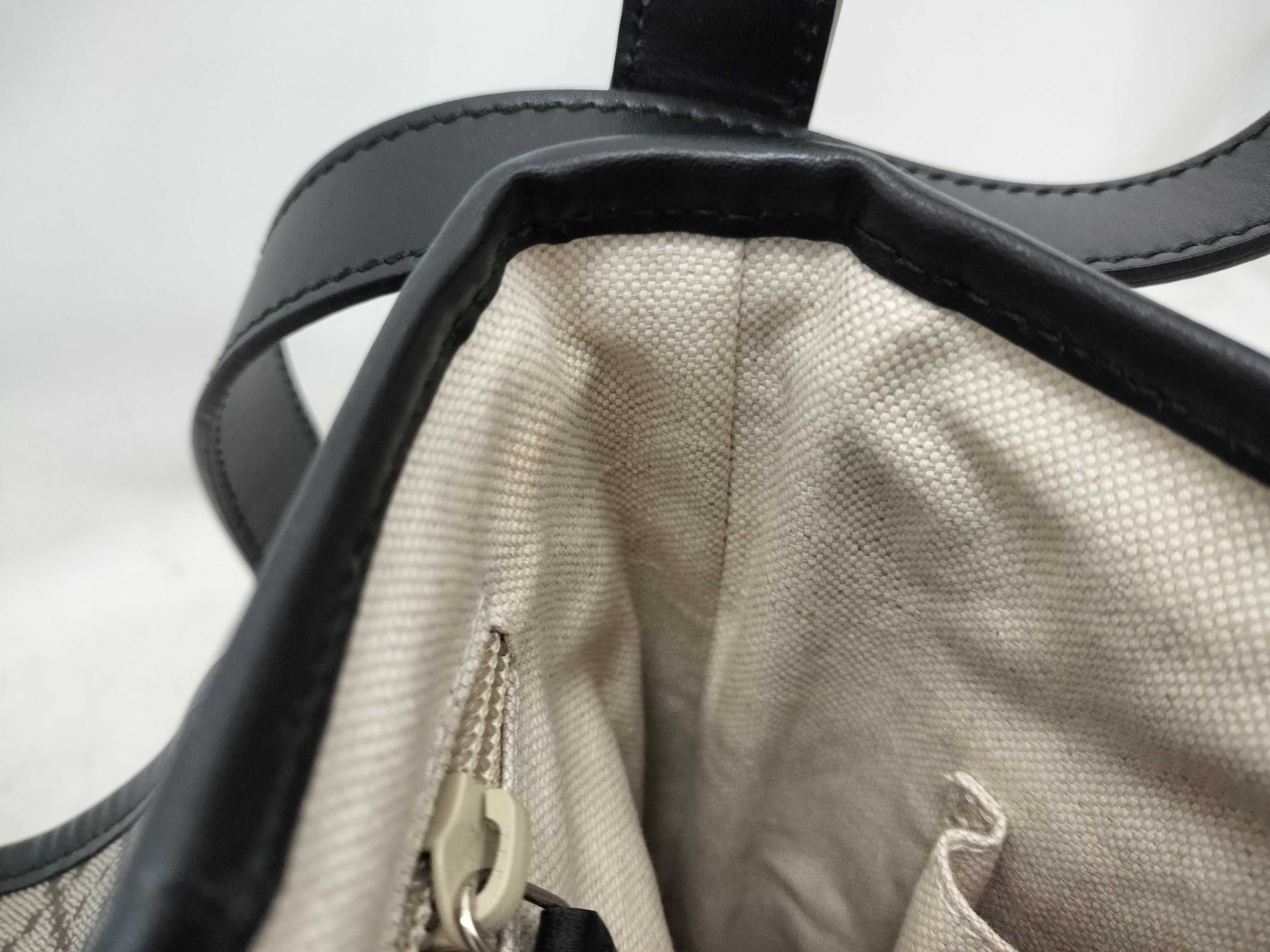 Diamante Canvas Leather Shoulder Bag — view 9