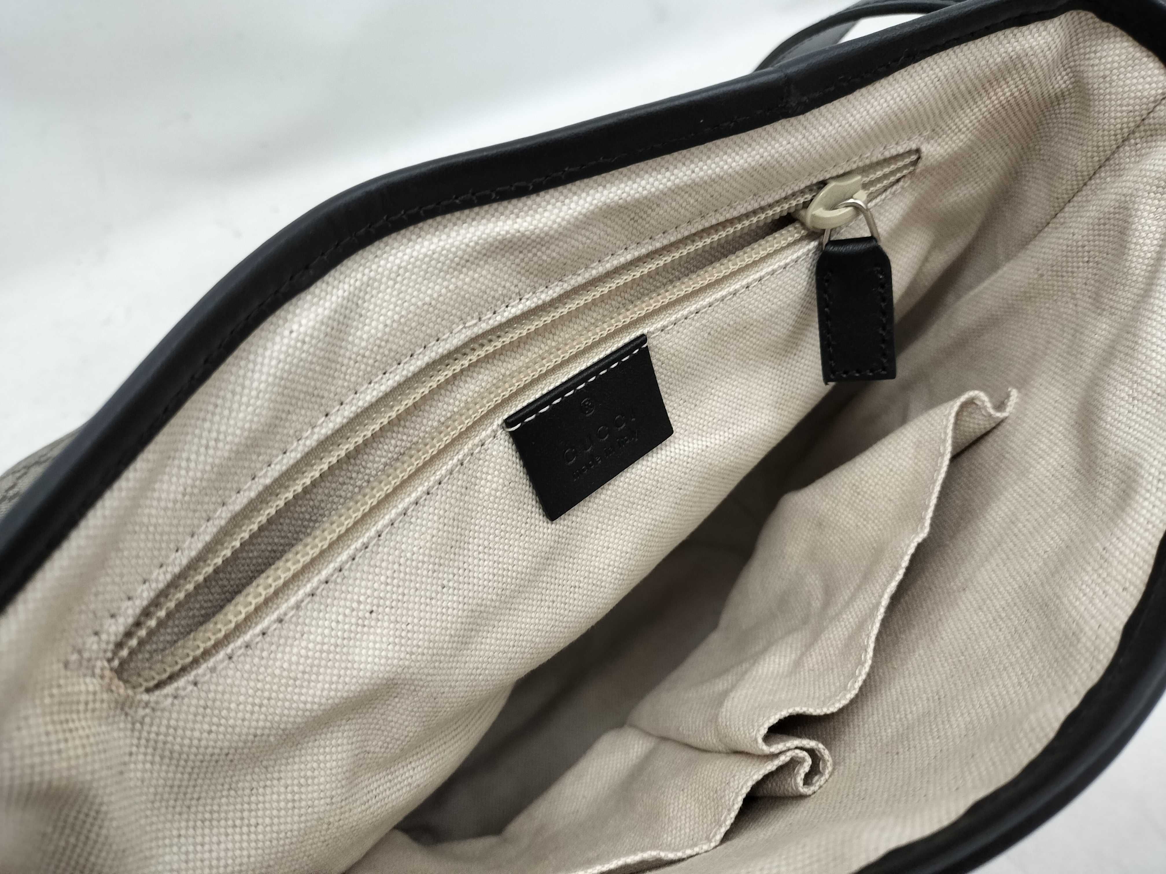 Diamante Canvas Leather Shoulder Bag — view 10