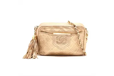 Matelassé Chain Leather Shoulder Bag (Crossbody)