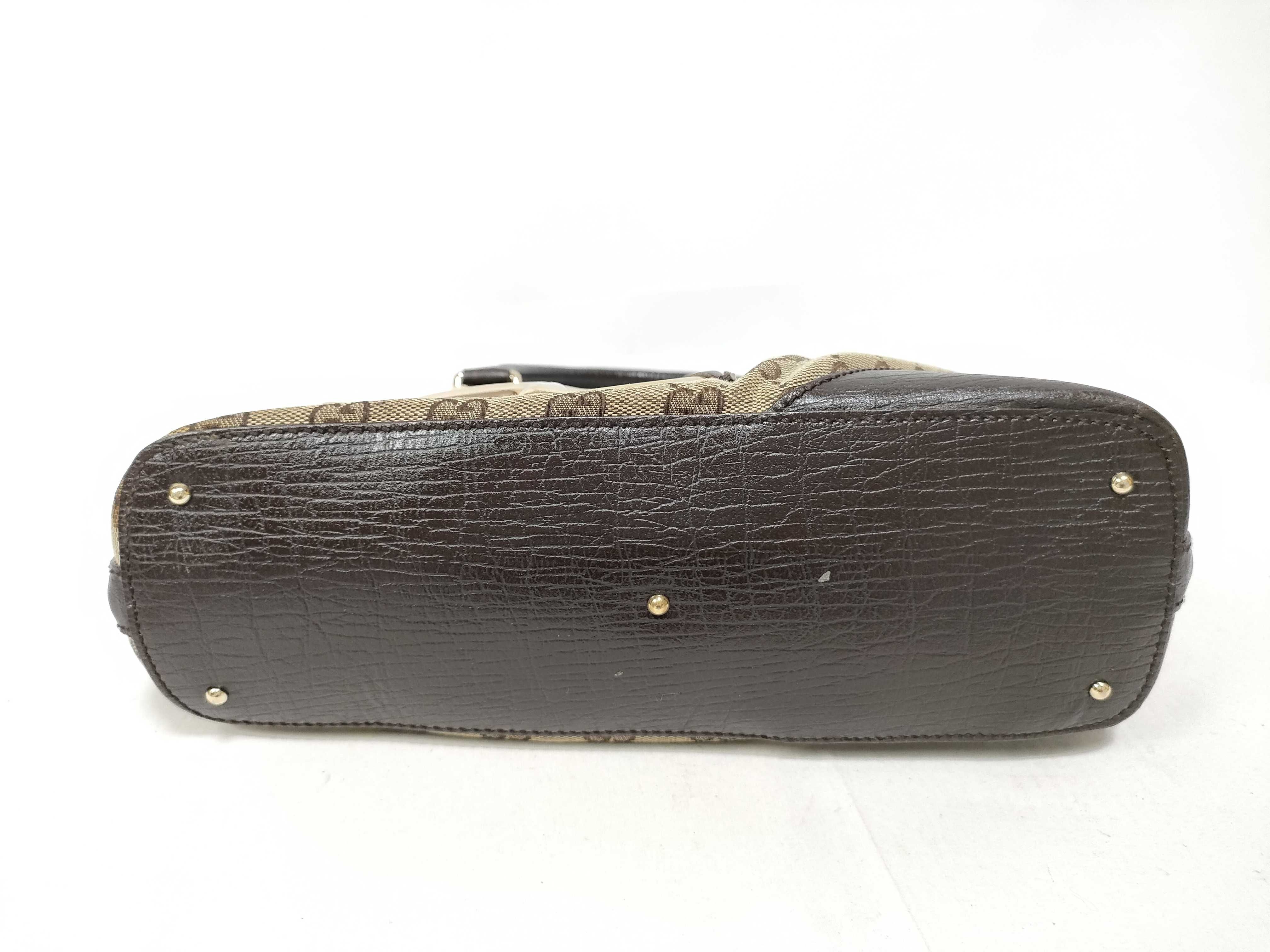 Brown Canvas Vintage Horsebit Buckle Handbag — view 3