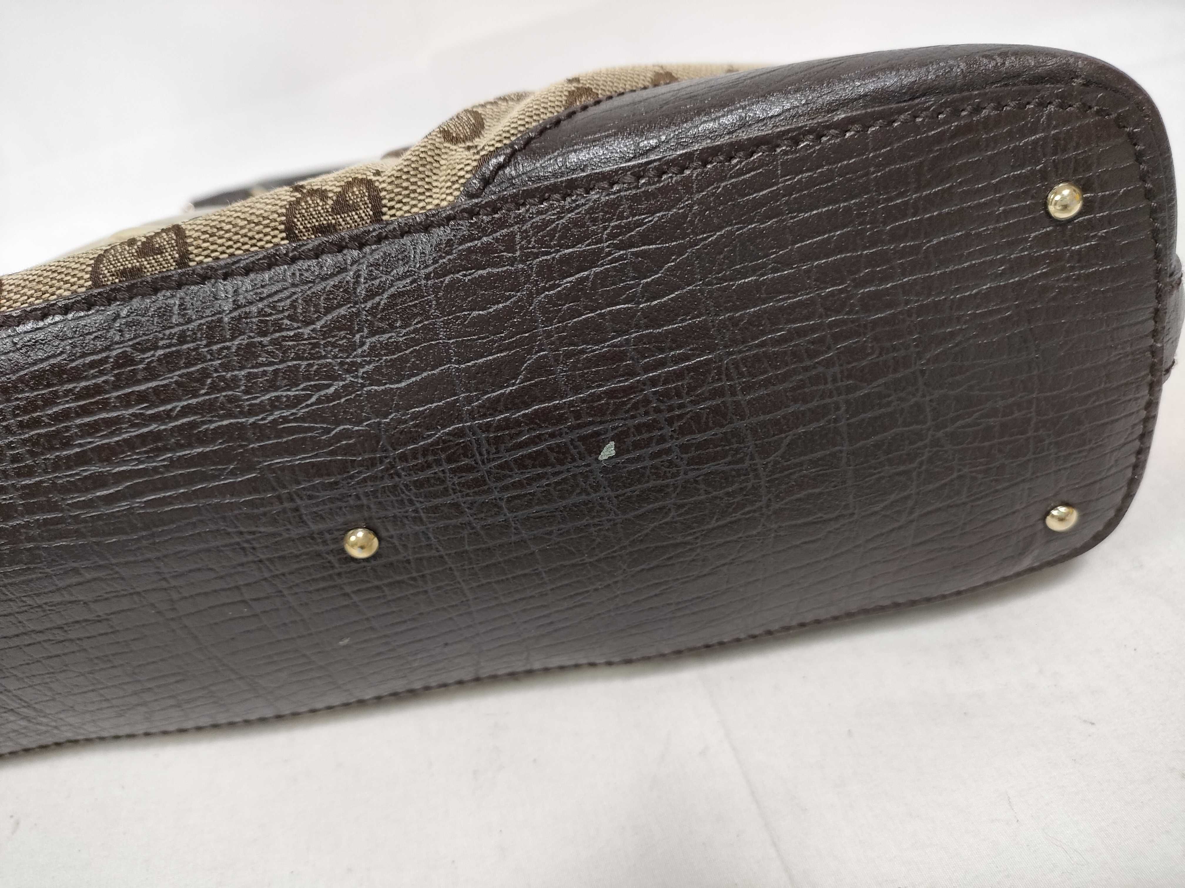 Brown Canvas Vintage Horsebit Buckle Handbag — view 4