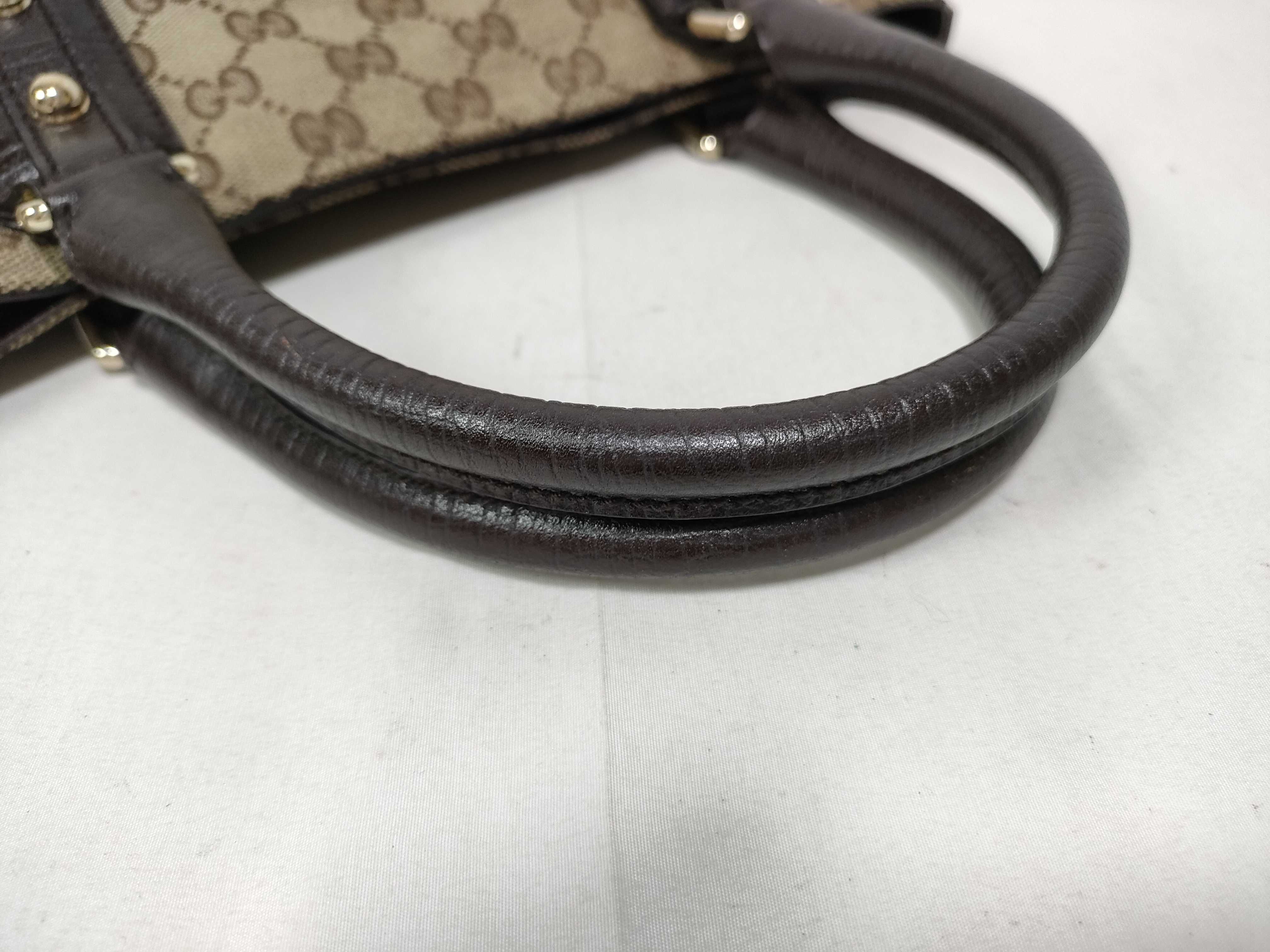 Brown Canvas Vintage Horsebit Buckle Handbag — view 9