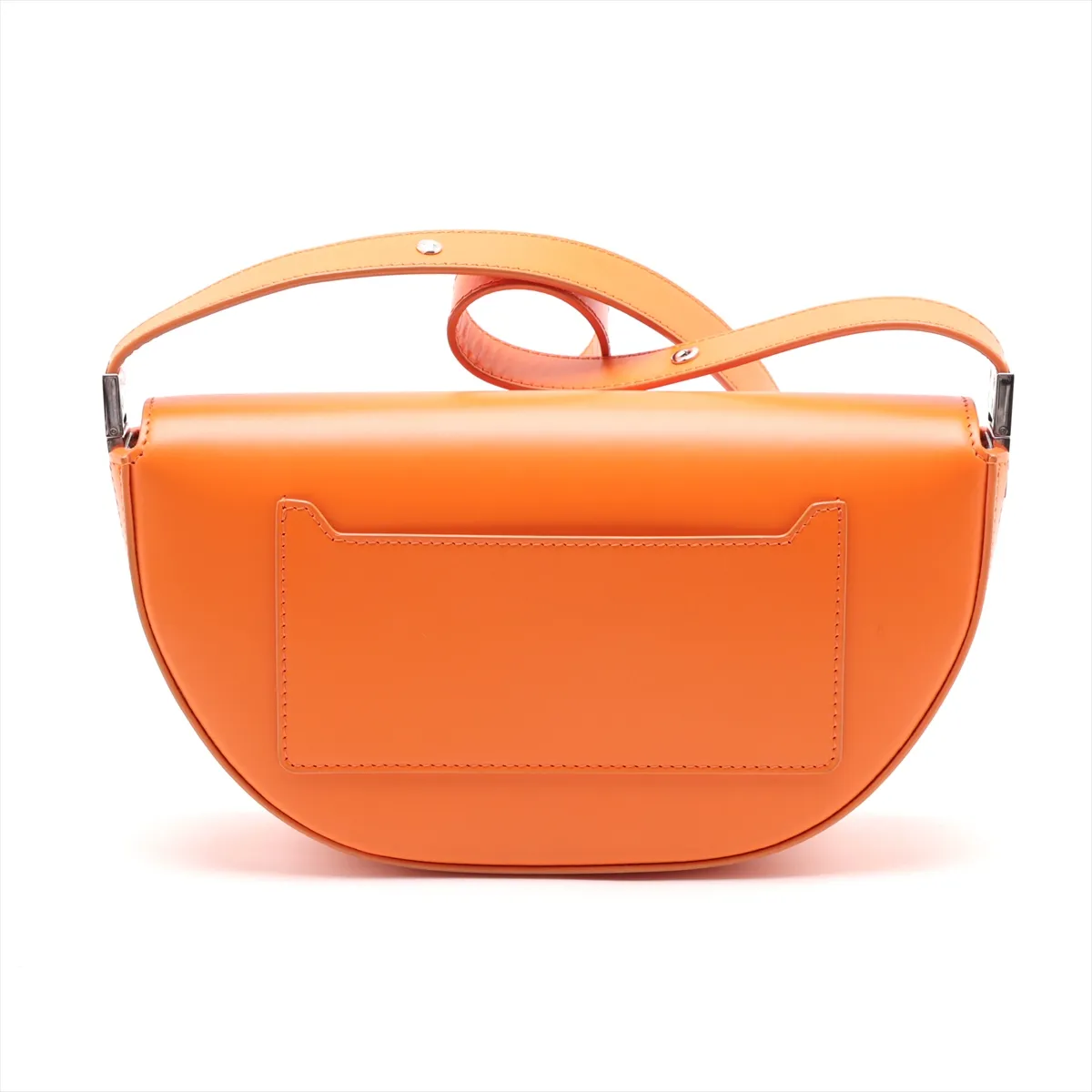 Olympia Leather Shoulder Bag, Orange — view 2