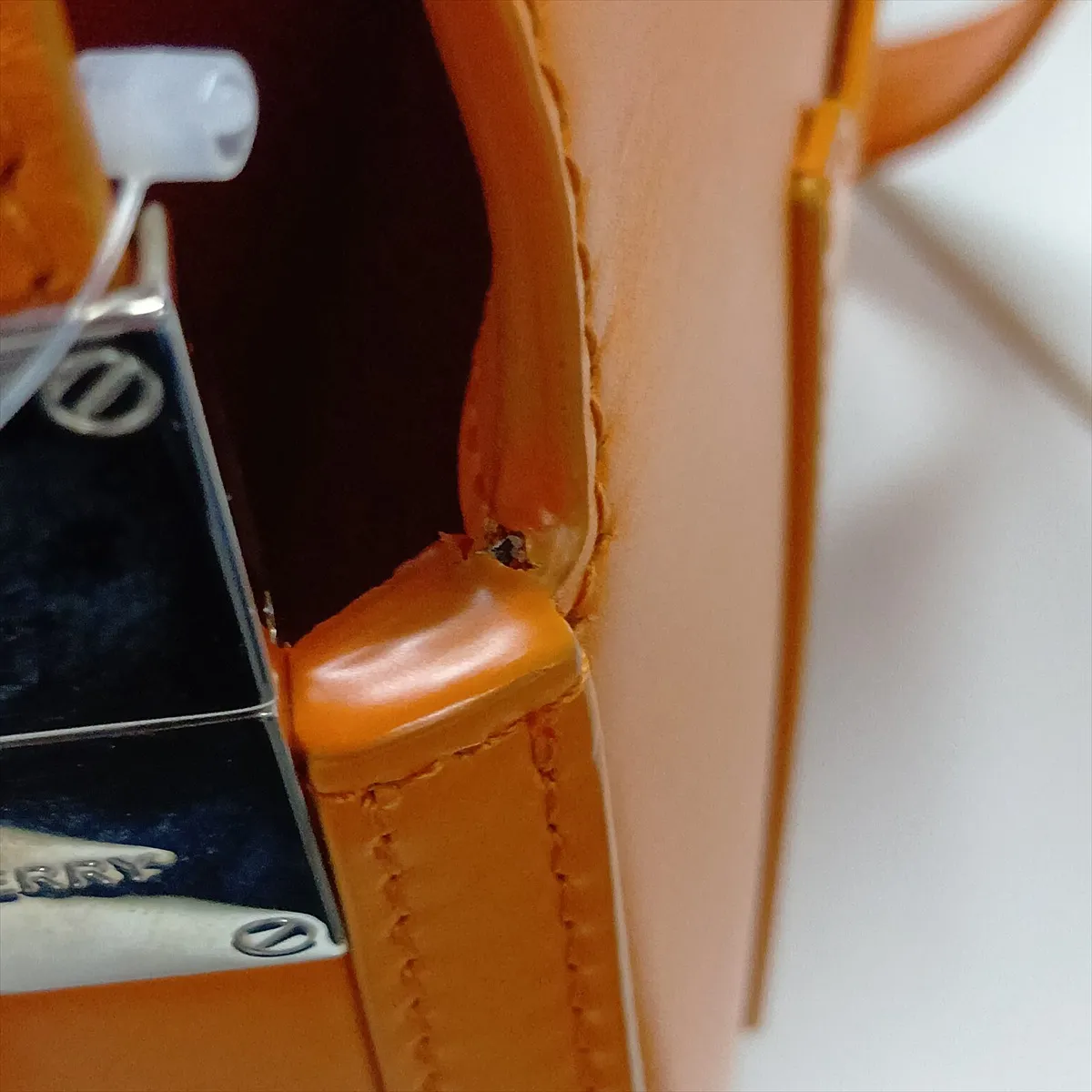 Olympia Leather Shoulder Bag, Orange — view 11