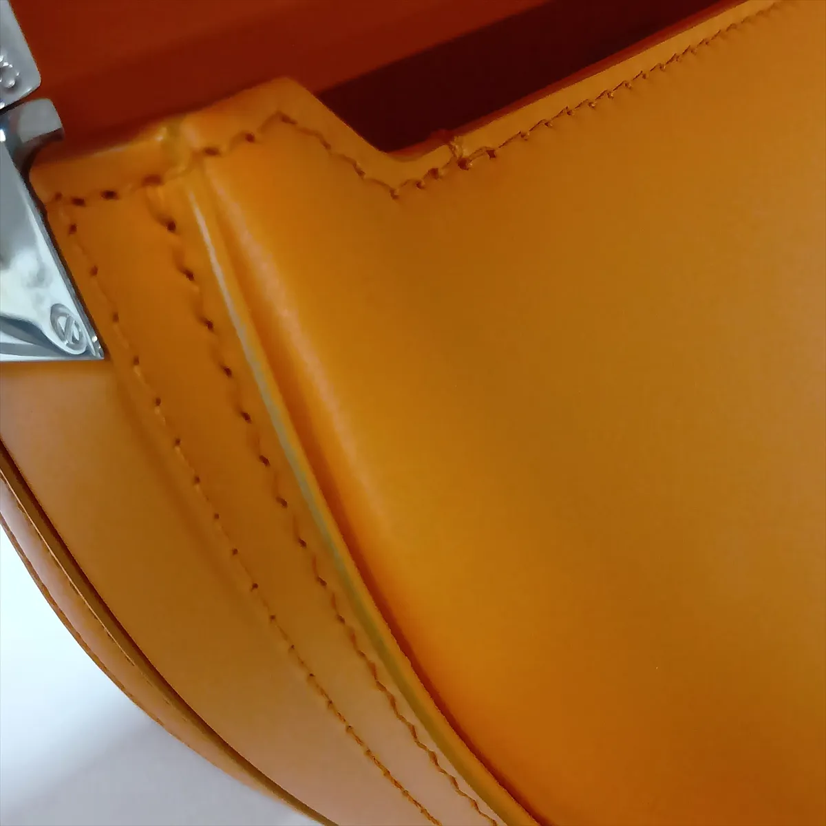Olympia Leather Shoulder Bag, Orange — view 12