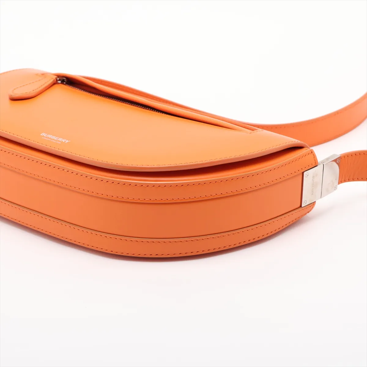Olympia Leather Shoulder Bag, Orange — view 3