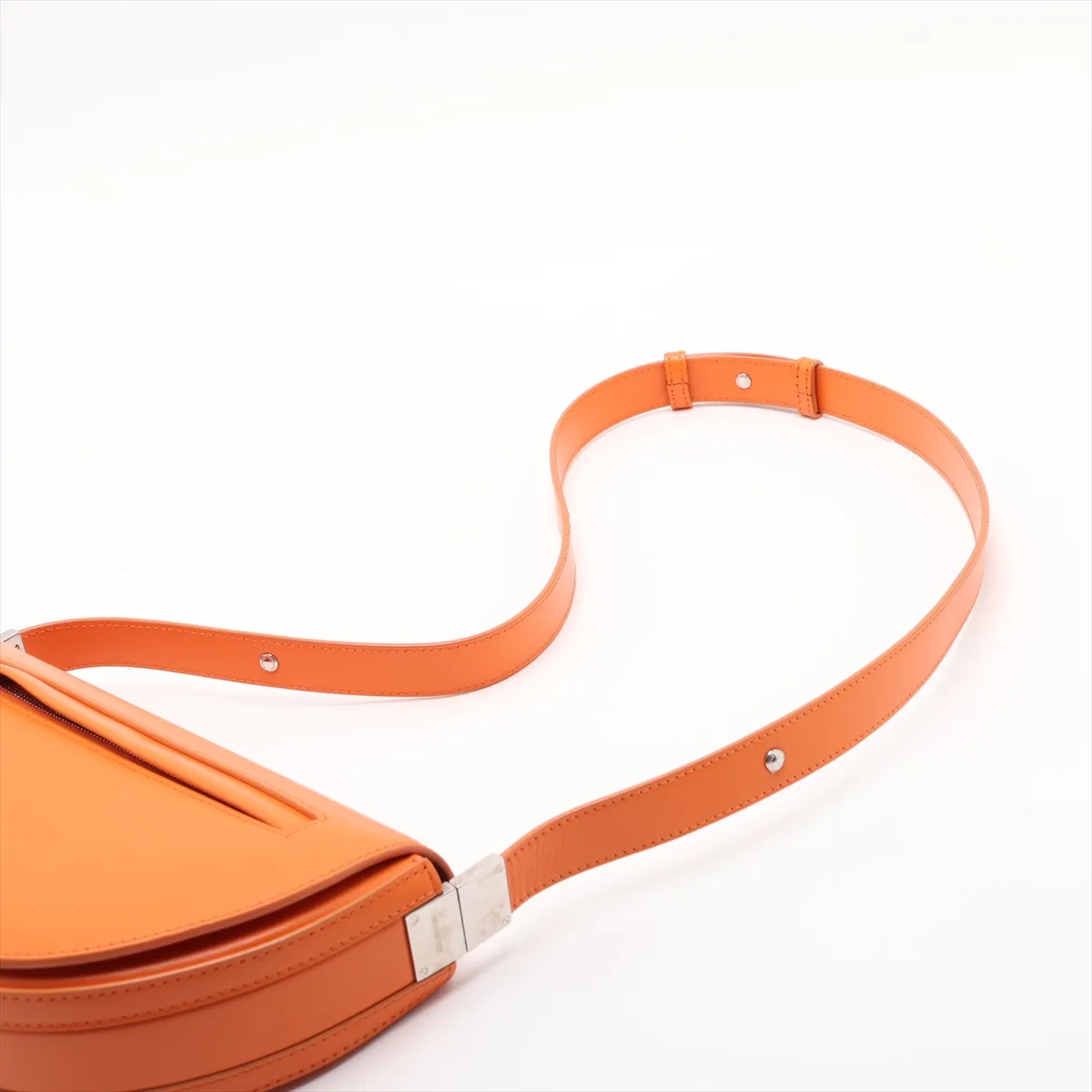 Olympia Leather Shoulder Bag, Orange — view 5