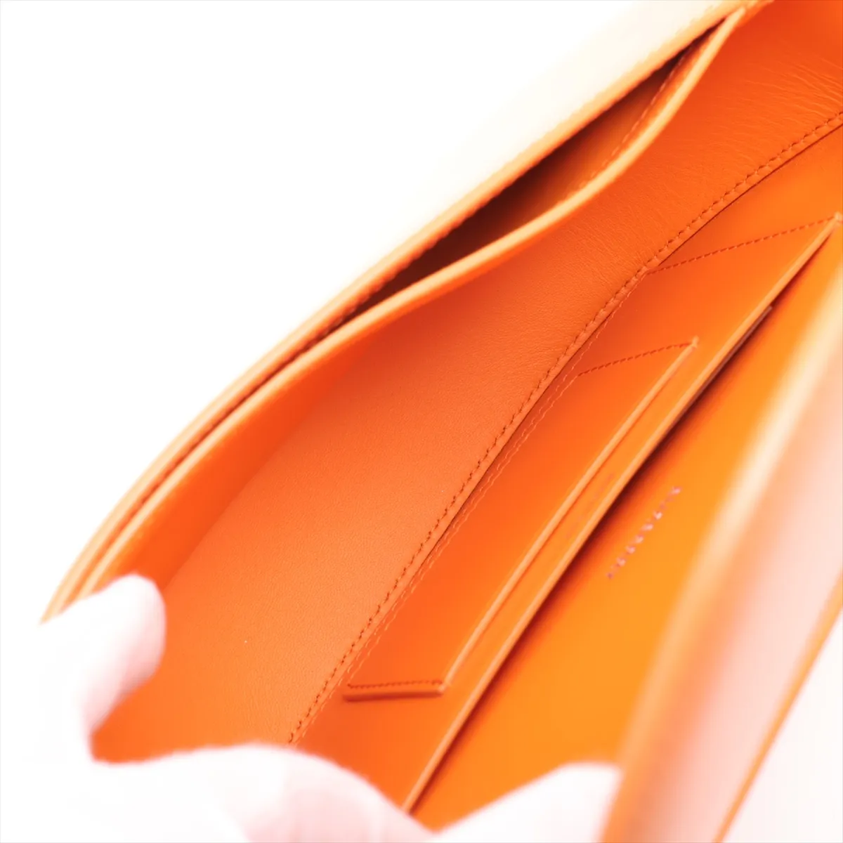 Olympia Leather Shoulder Bag, Orange — view 6