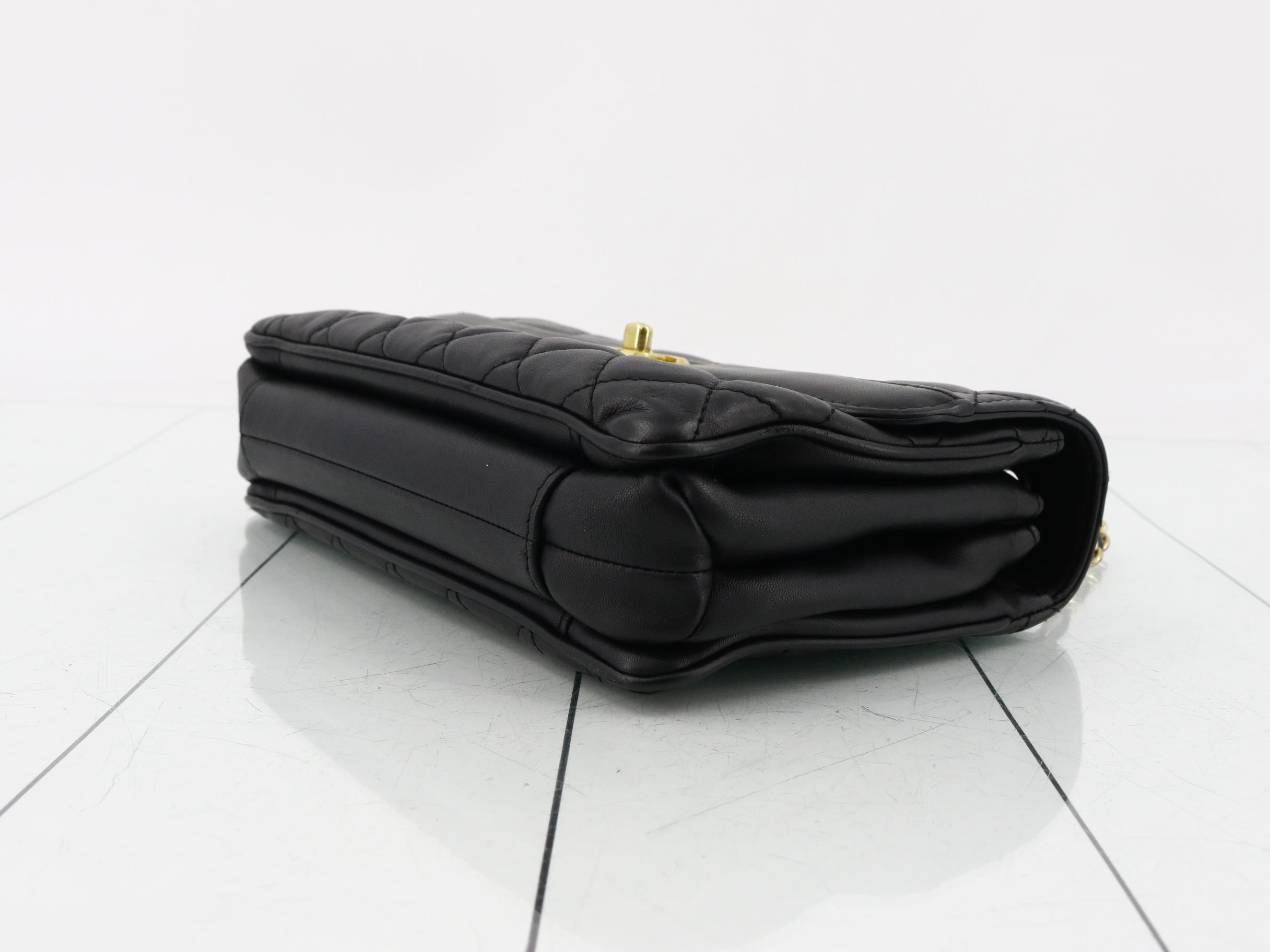 Matelassé Lambskin Turnlock Double Chain Shoulder Bag — view 6