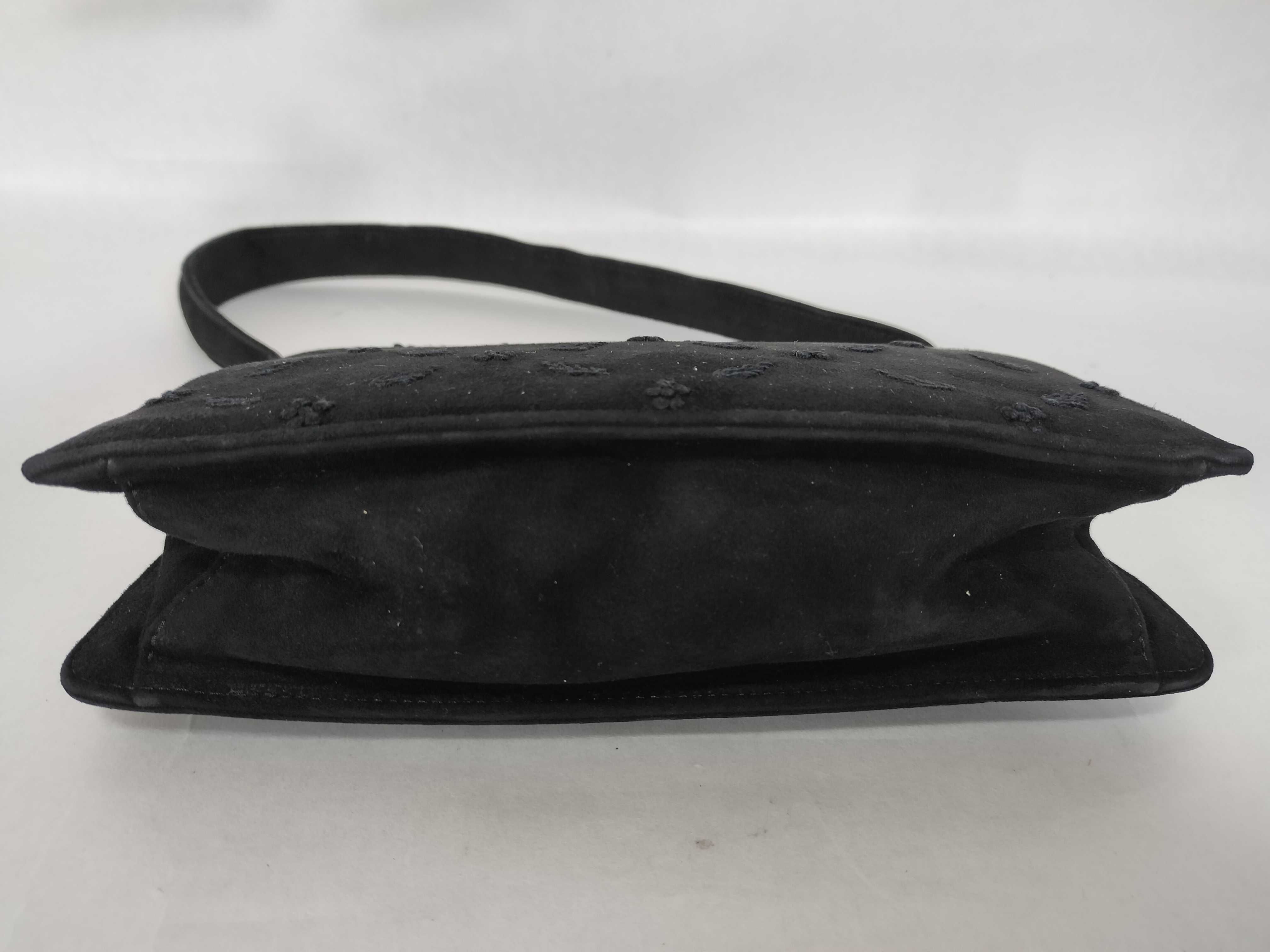 Suede Clasp Handbag with Floral Embroidery — view 7