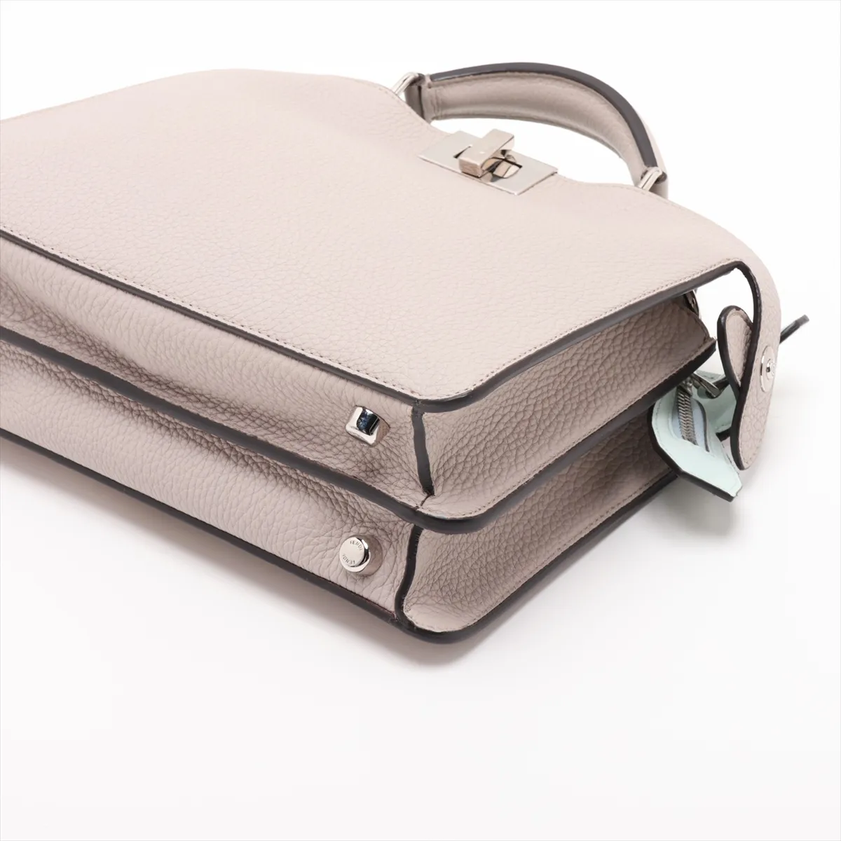 Peekaboo I.U Small Leather 2-Way Handbag, Beige x Green, 7VA530 (Pending Registration) — view 3