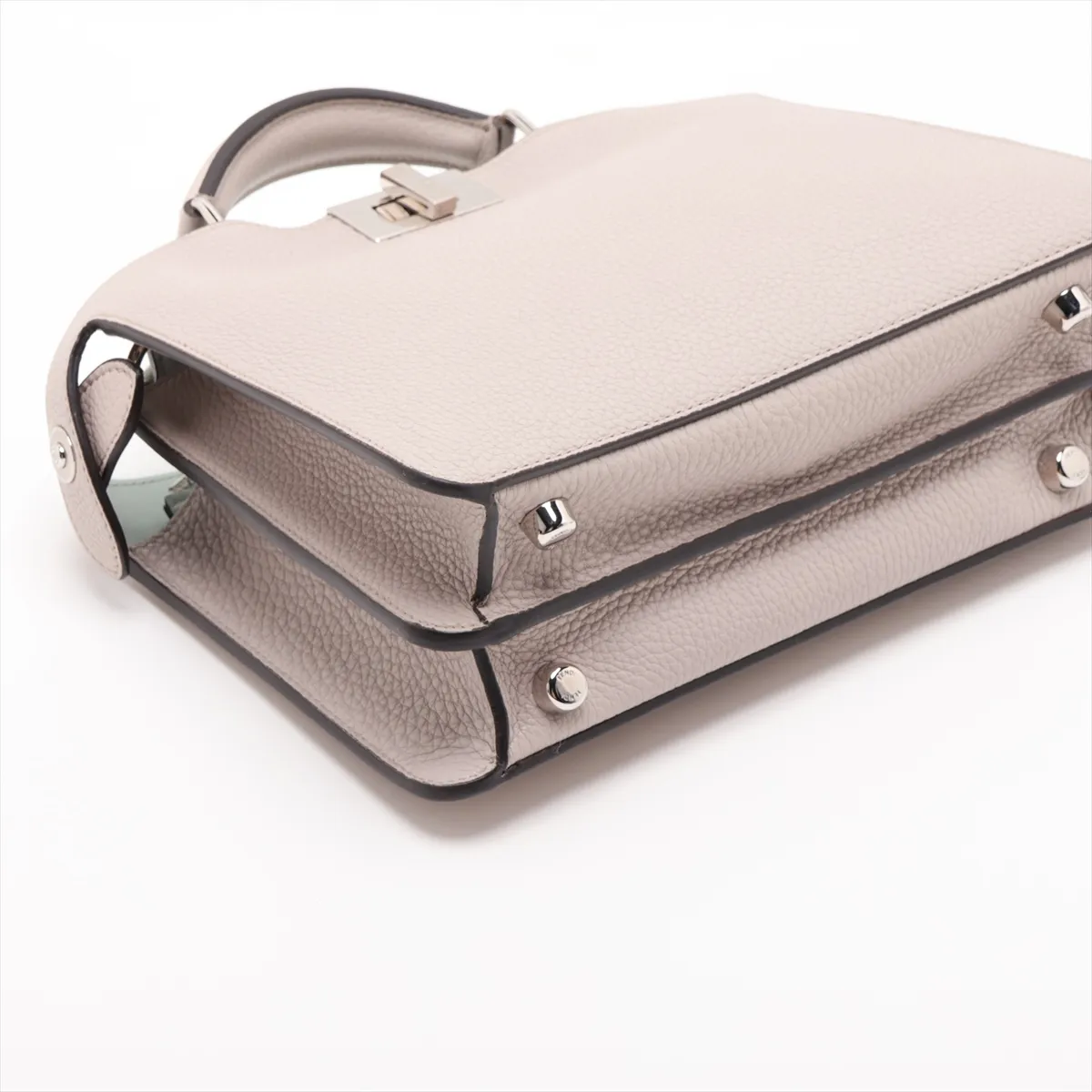 Peekaboo I.U Small Leather 2-Way Handbag, Beige x Green, 7VA530 (Pending Registration) — view 4