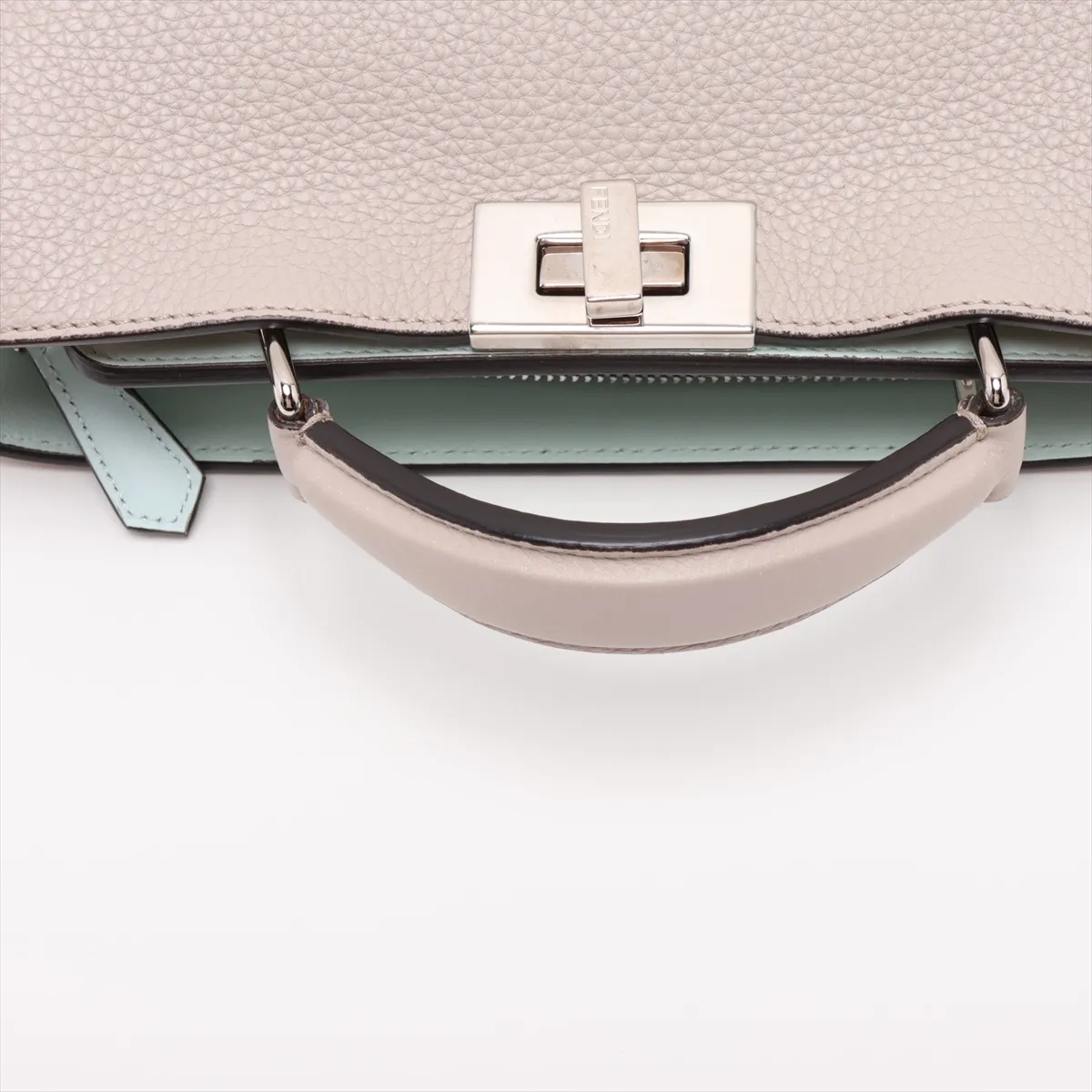 Peekaboo I.U Small Leather 2-Way Handbag, Beige x Green, 7VA530 (Pending Registration) — view 5