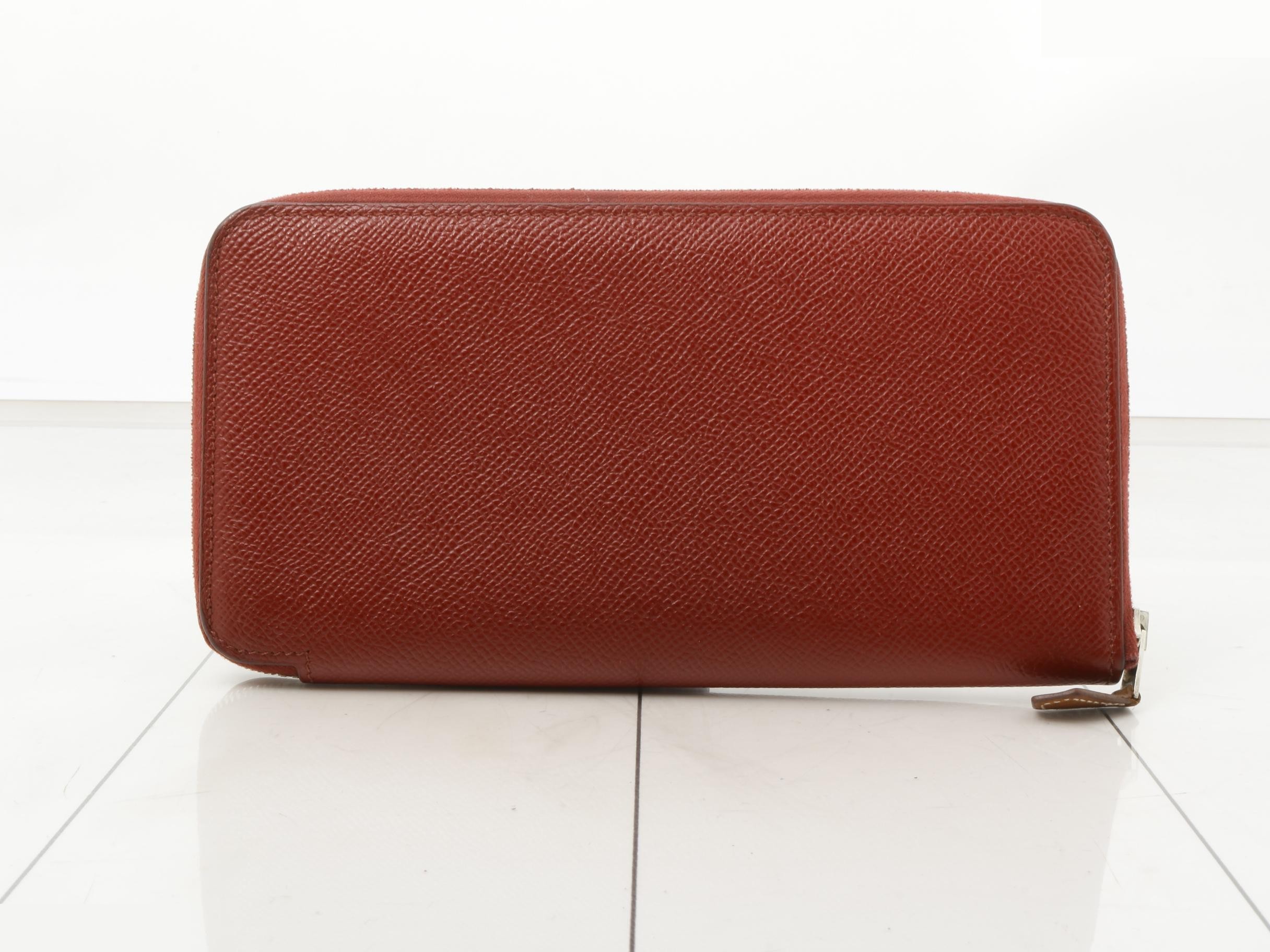 Azap Long Silk In Veau Epsom Round Zip Silver Hardware X Stamp — view 2