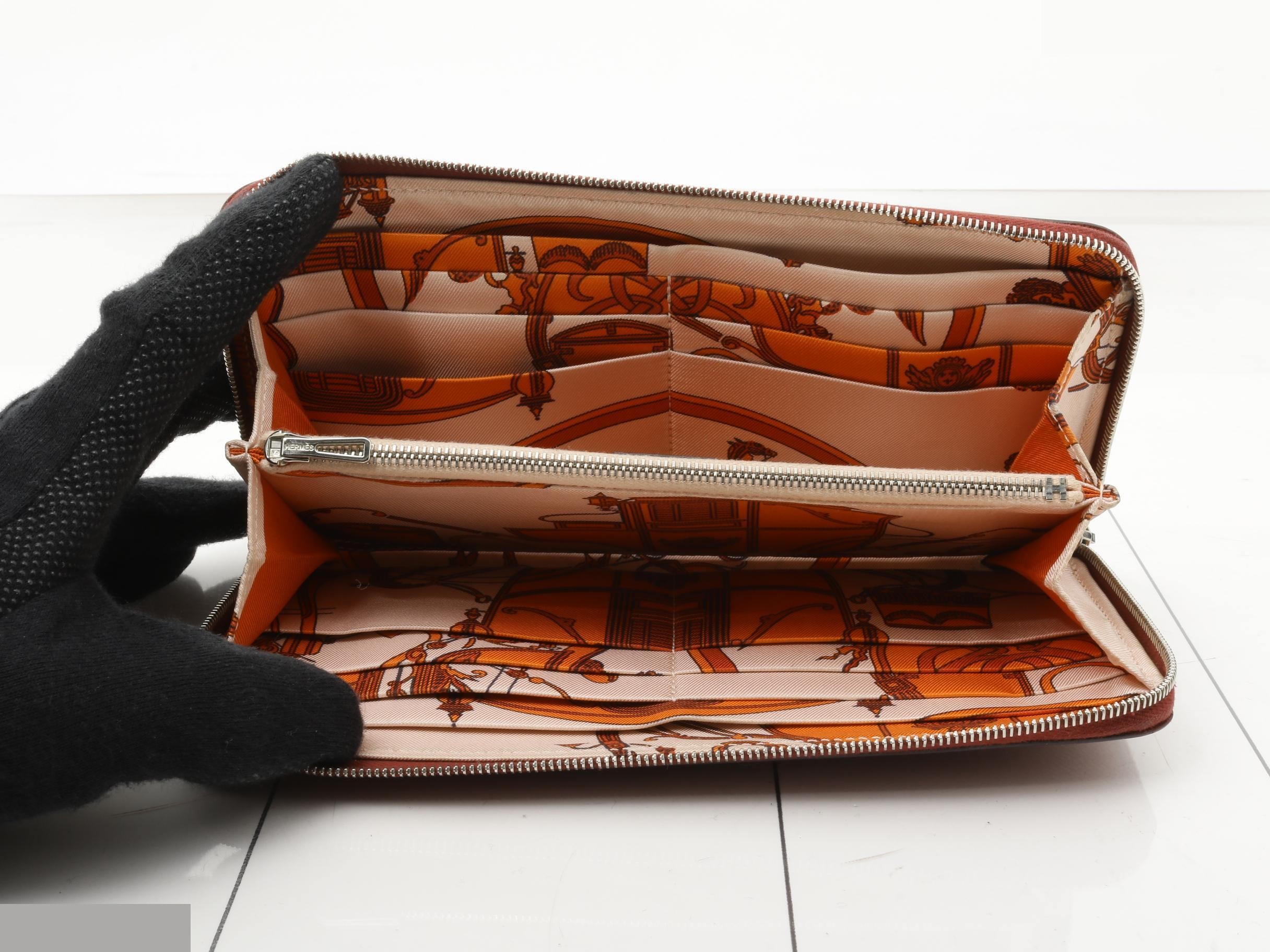 Azap Long Silk In Veau Epsom Round Zip Silver Hardware X Stamp — view 4