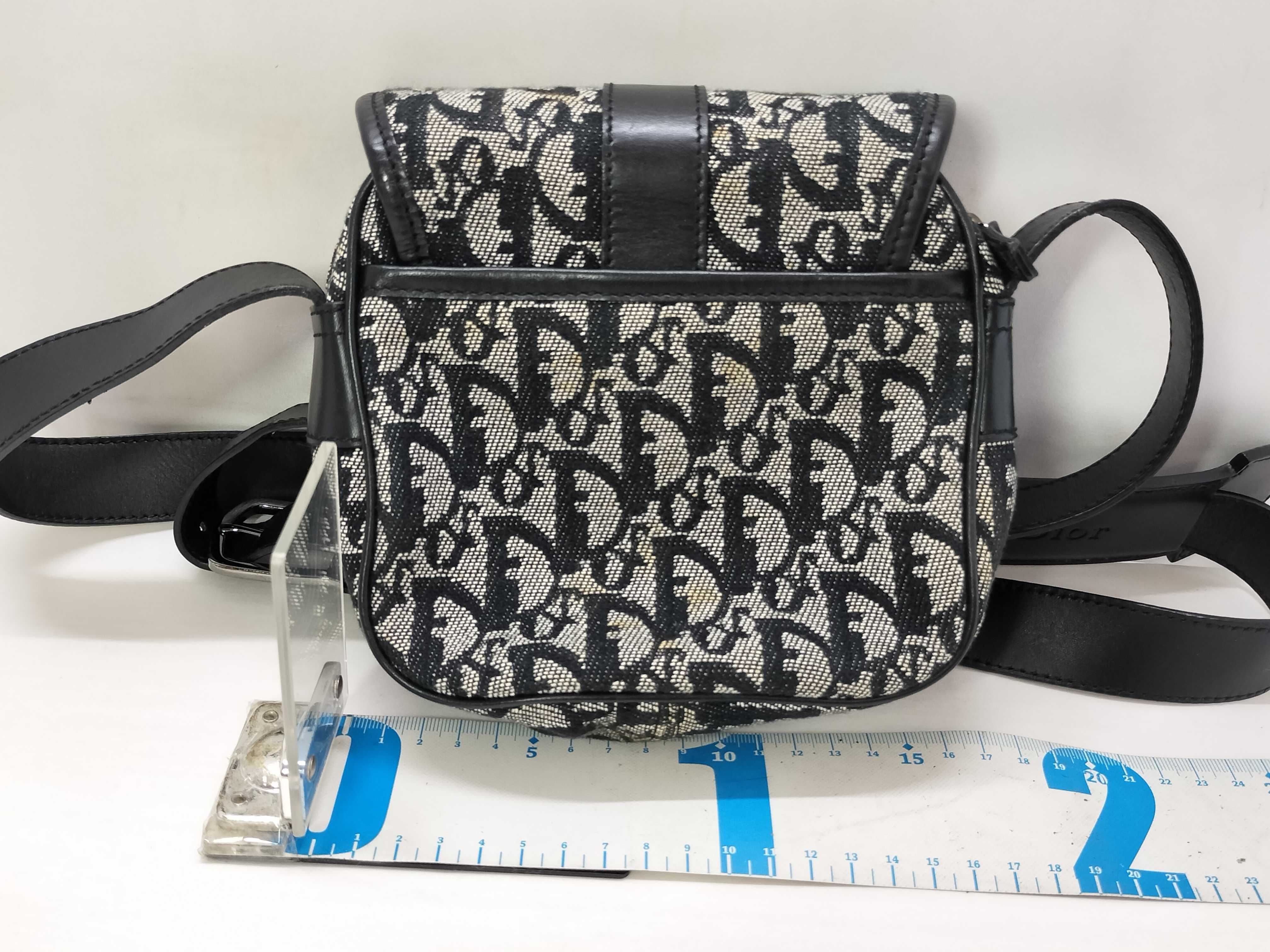 Trotter Christian Dior Trotter Canvas x Leather Shoulder Bag Black Shoulder Bag — view 2