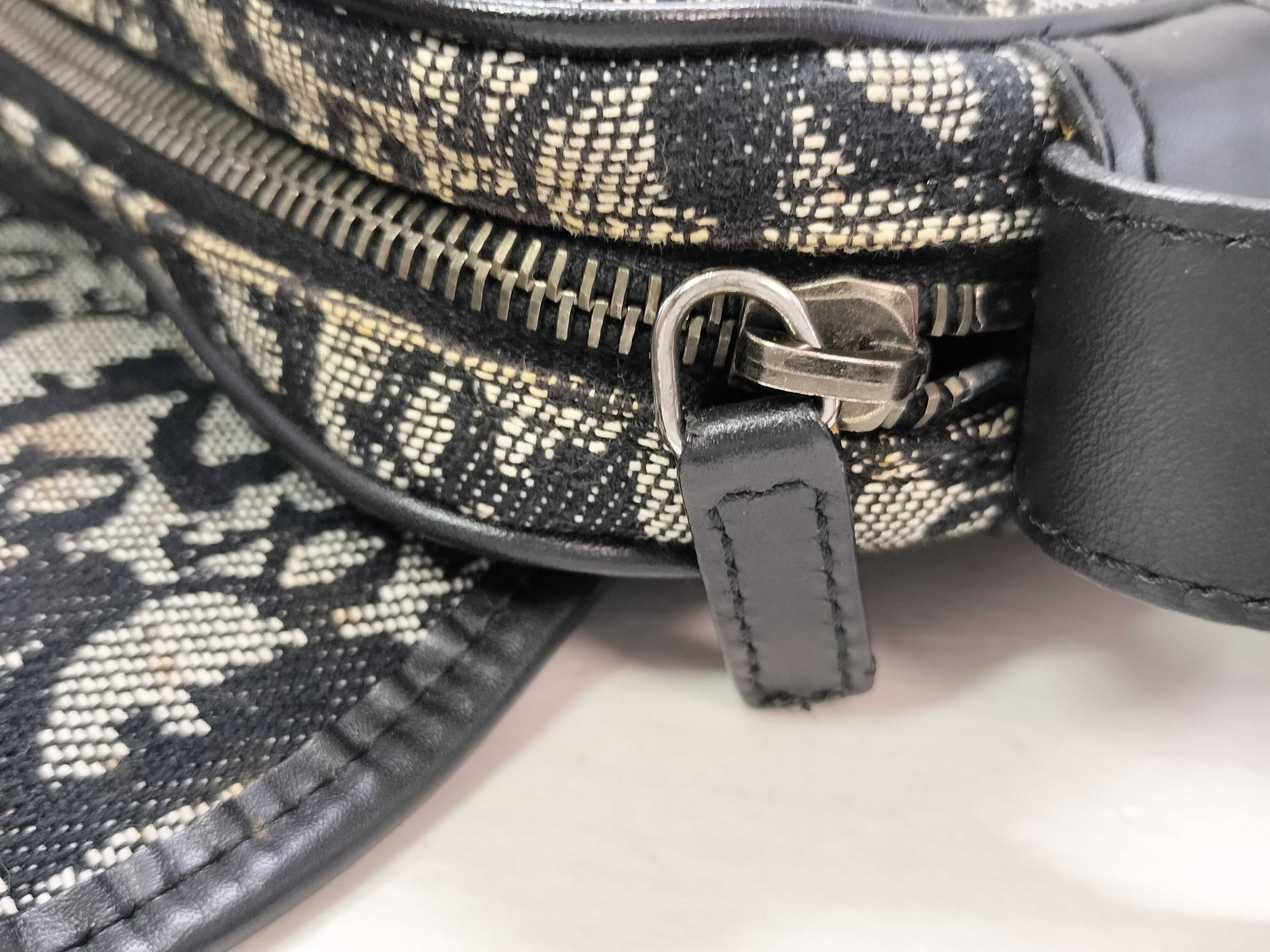 Trotter Christian Dior Trotter Canvas x Leather Shoulder Bag Black Shoulder Bag — view 13