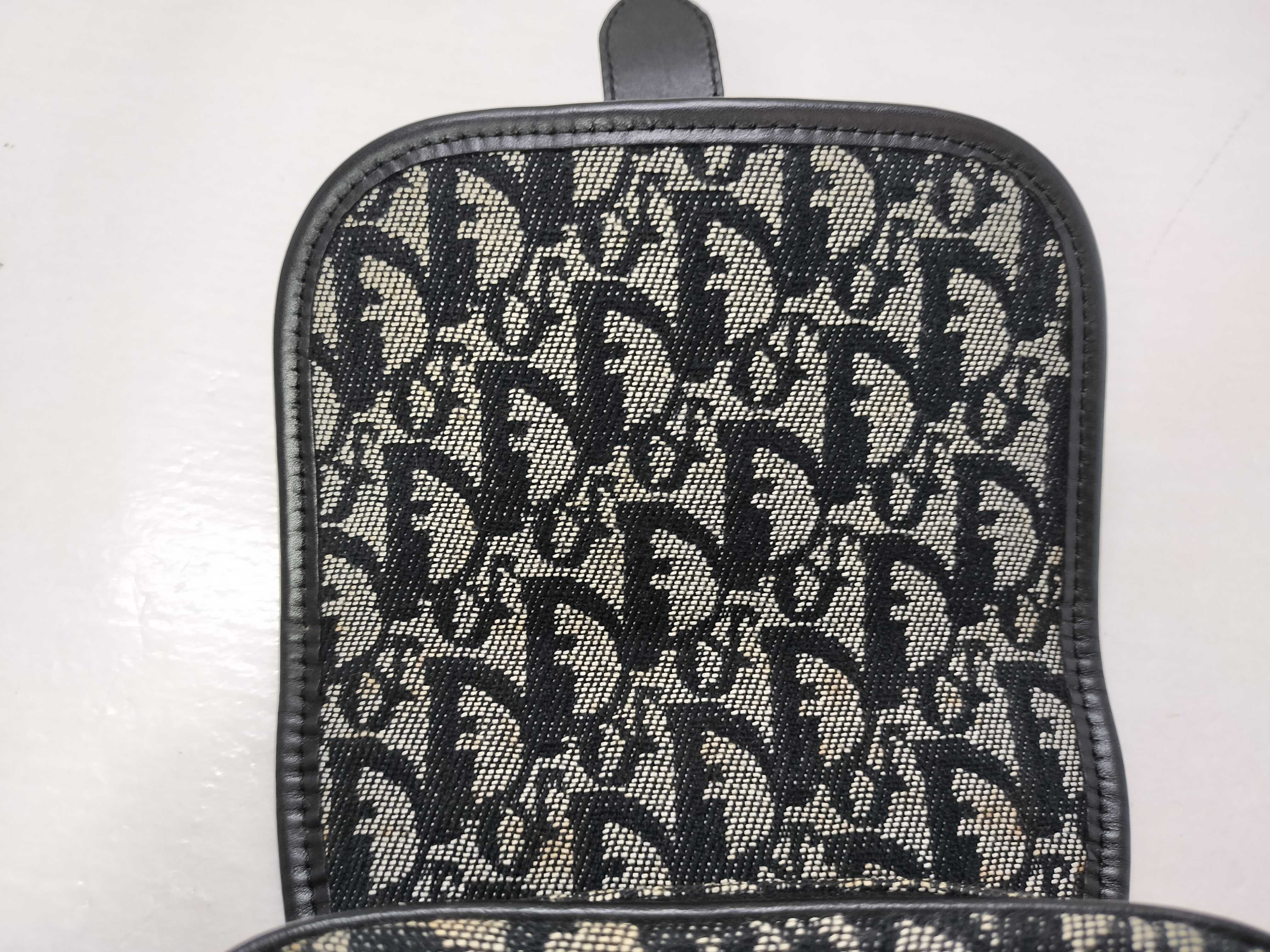 Trotter Christian Dior Trotter Canvas x Leather Shoulder Bag Black Shoulder Bag — view 14
