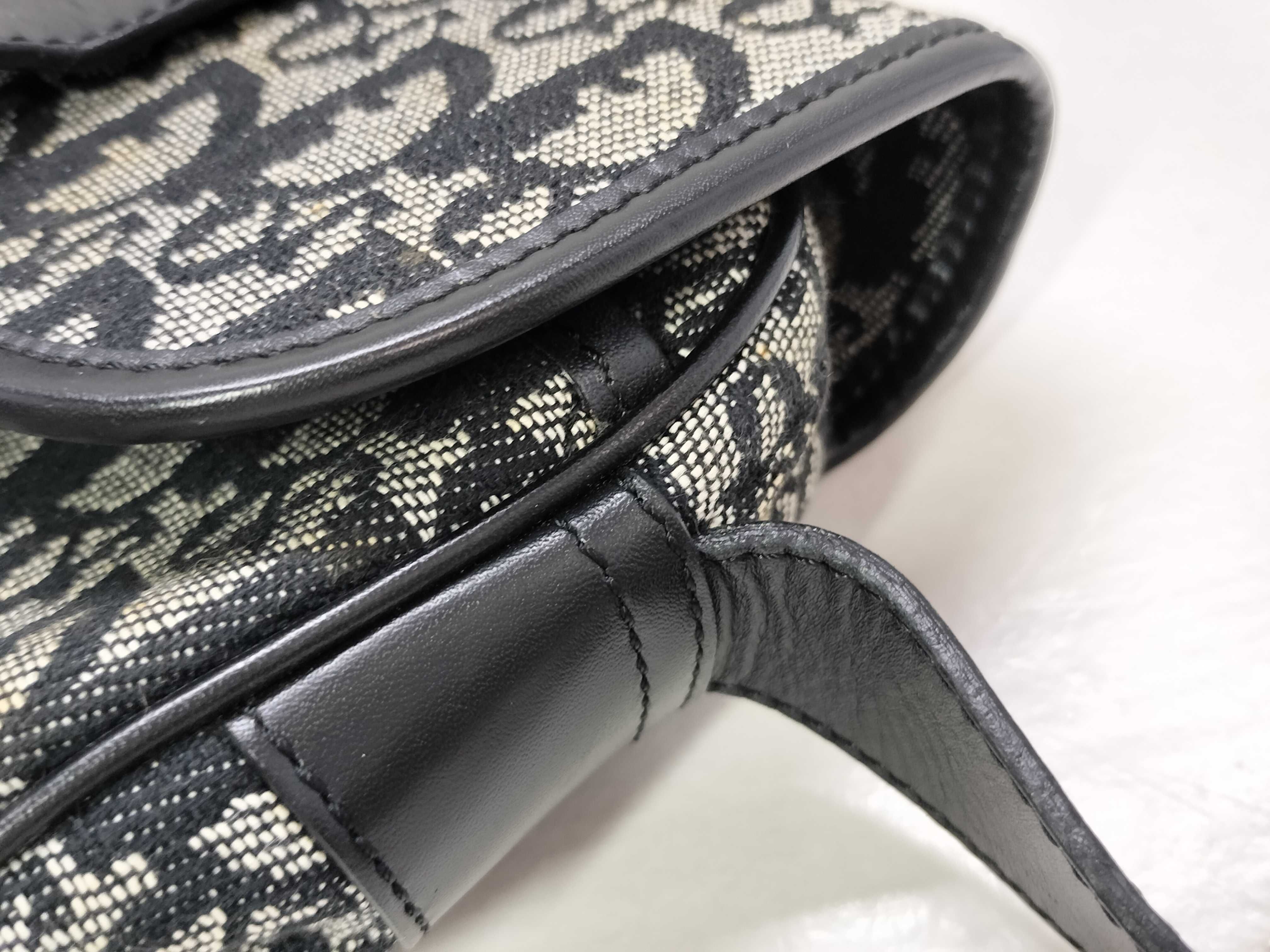 Trotter Christian Dior Trotter Canvas x Leather Shoulder Bag Black Shoulder Bag — view 5