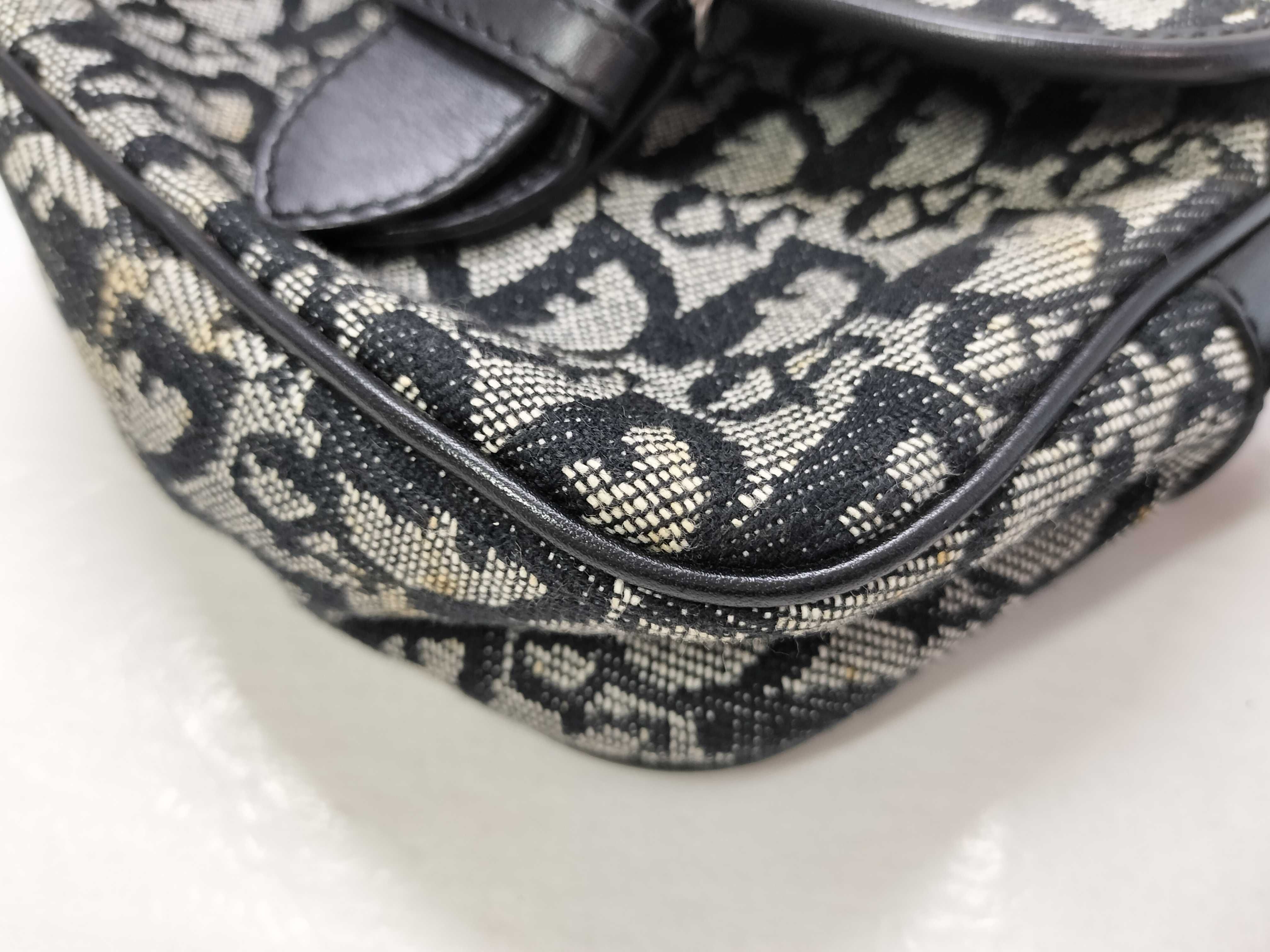 Trotter Christian Dior Trotter Canvas x Leather Shoulder Bag Black Shoulder Bag — view 6