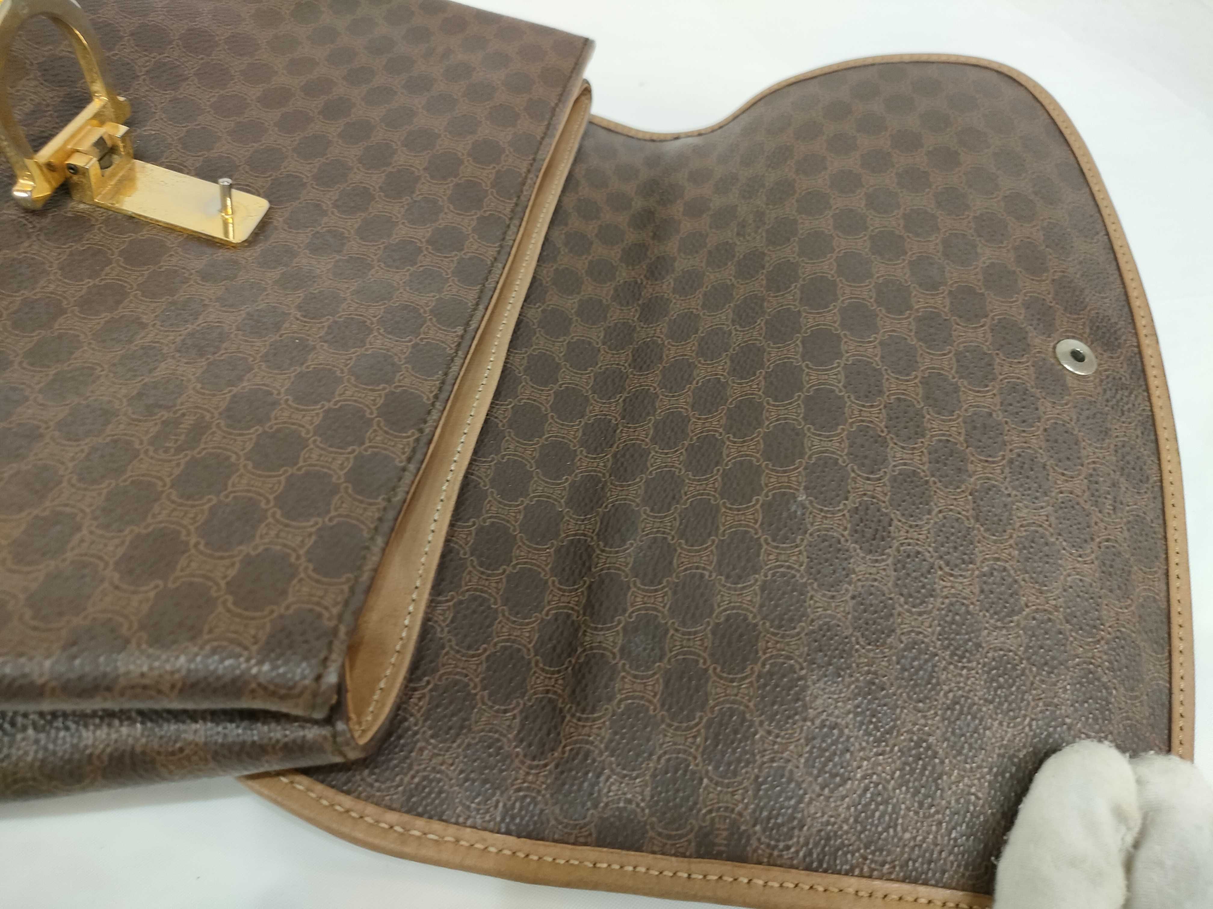 Macadam PVC x Leather Handbag, Brown — view 12