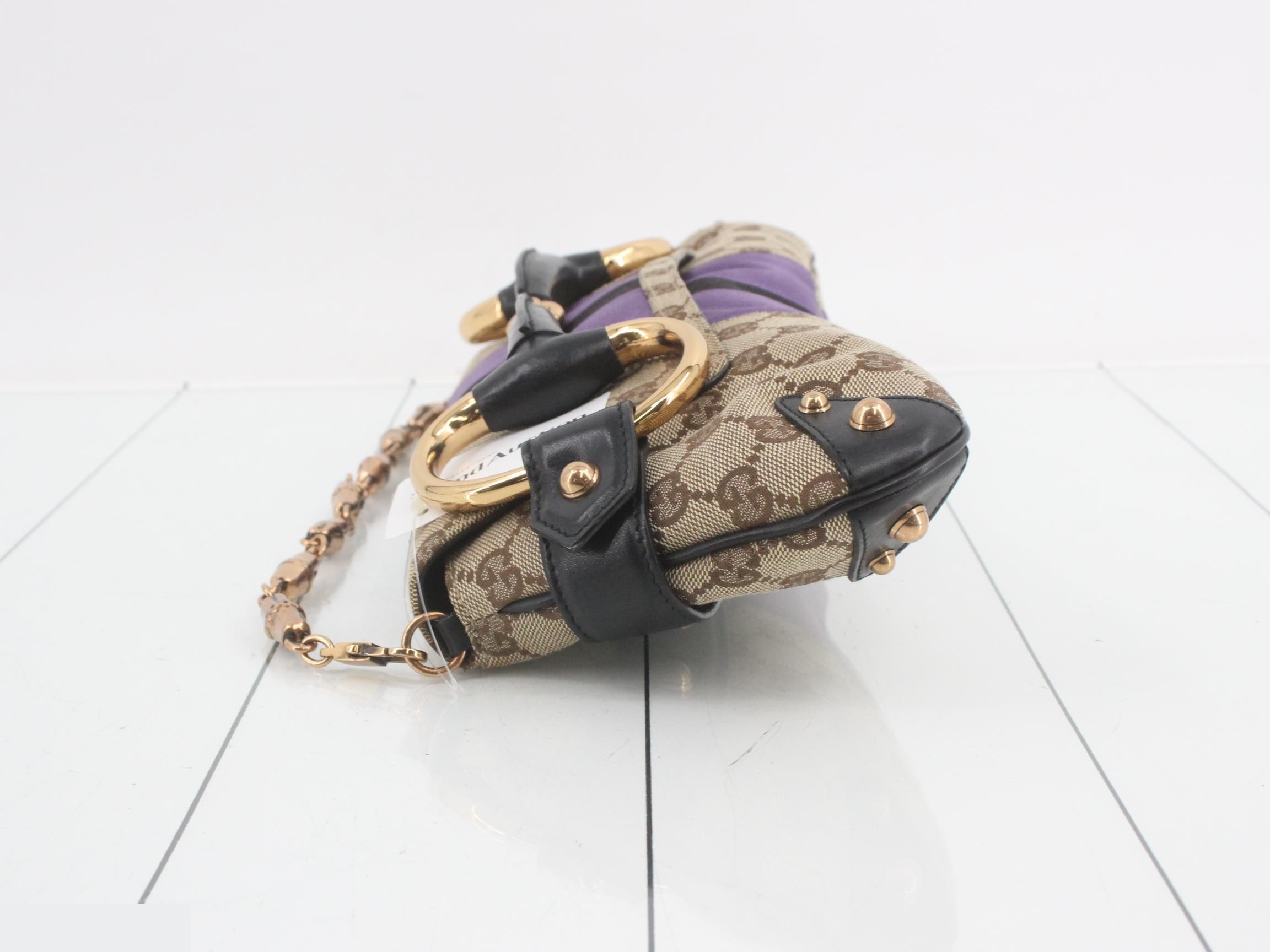 129698 Horsebit Bamboo Chain Purple W38H15 — view 4